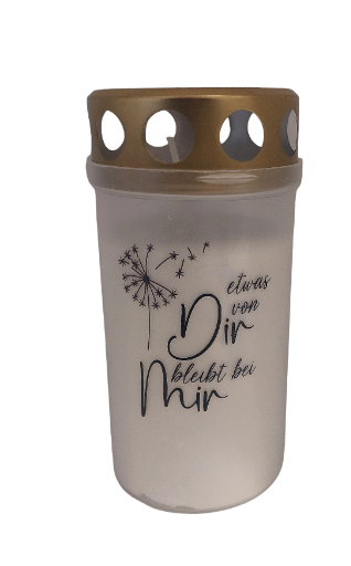 Grabkerze mit Spruch