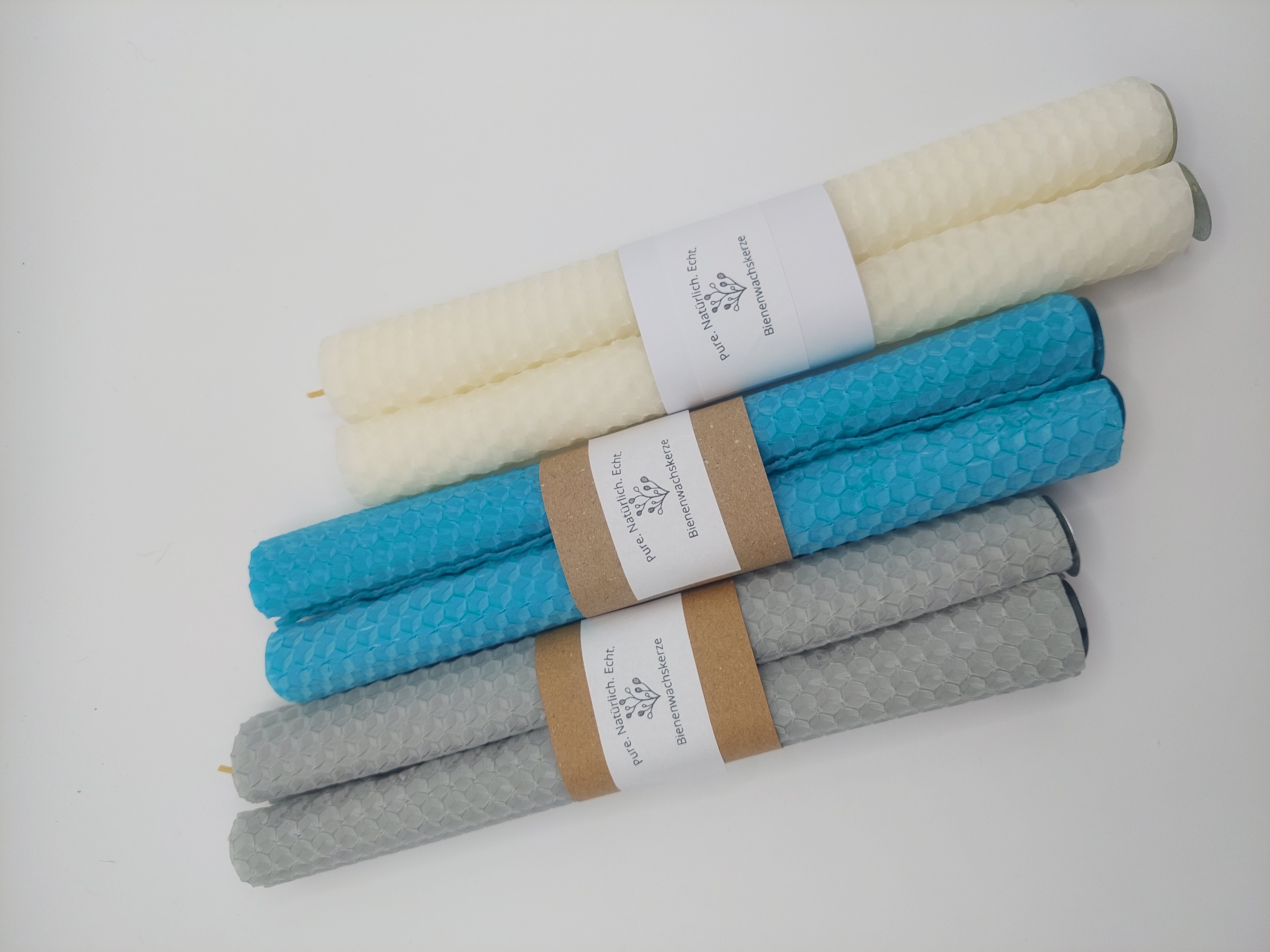  Bienenwachskerzen in fröhlichen Farben