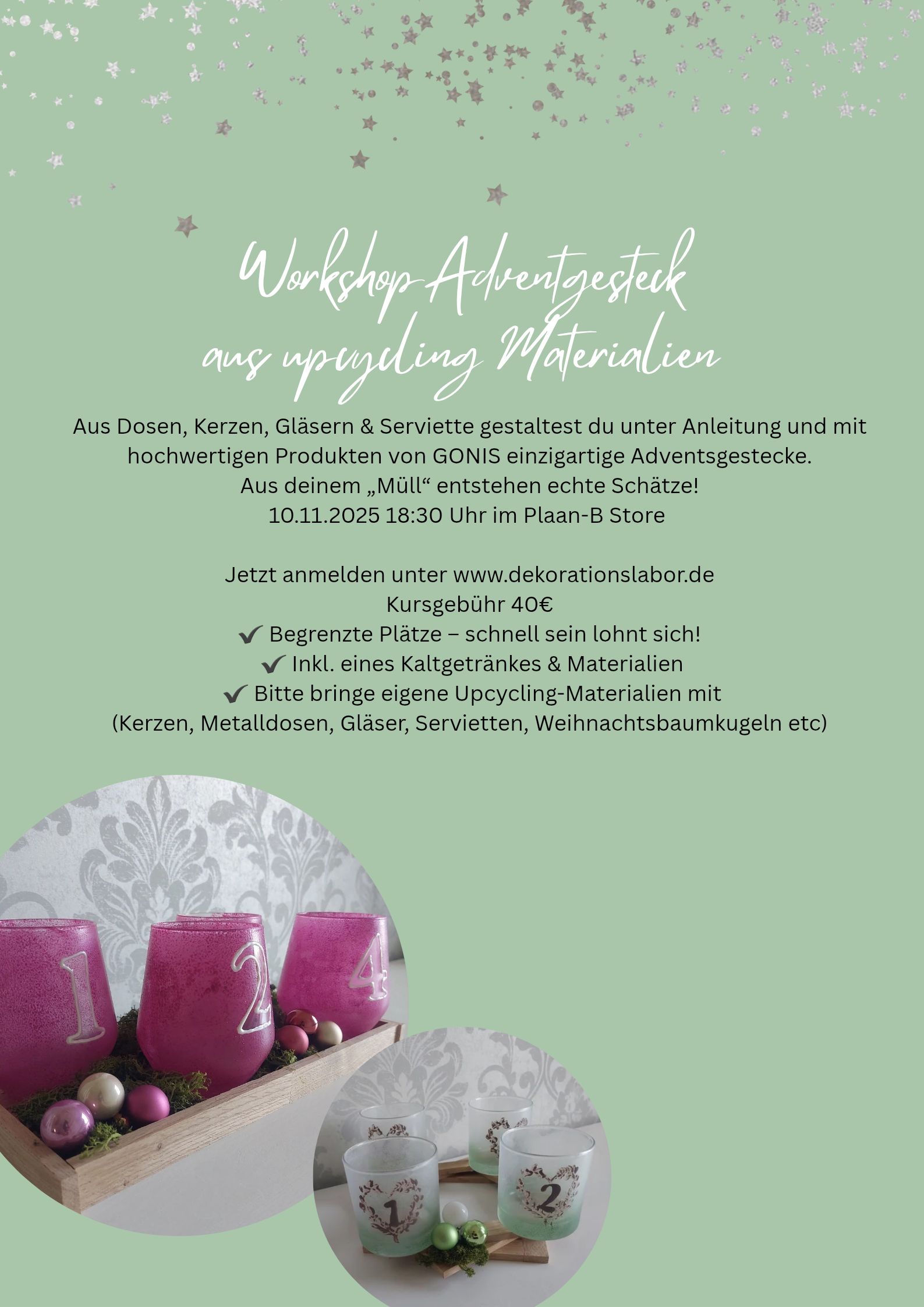Upcycling Workshop Adventsgesteck 10.11.2025