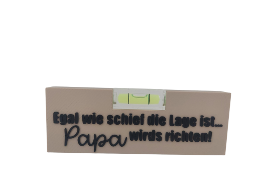 Wasserwaage mit Spruch