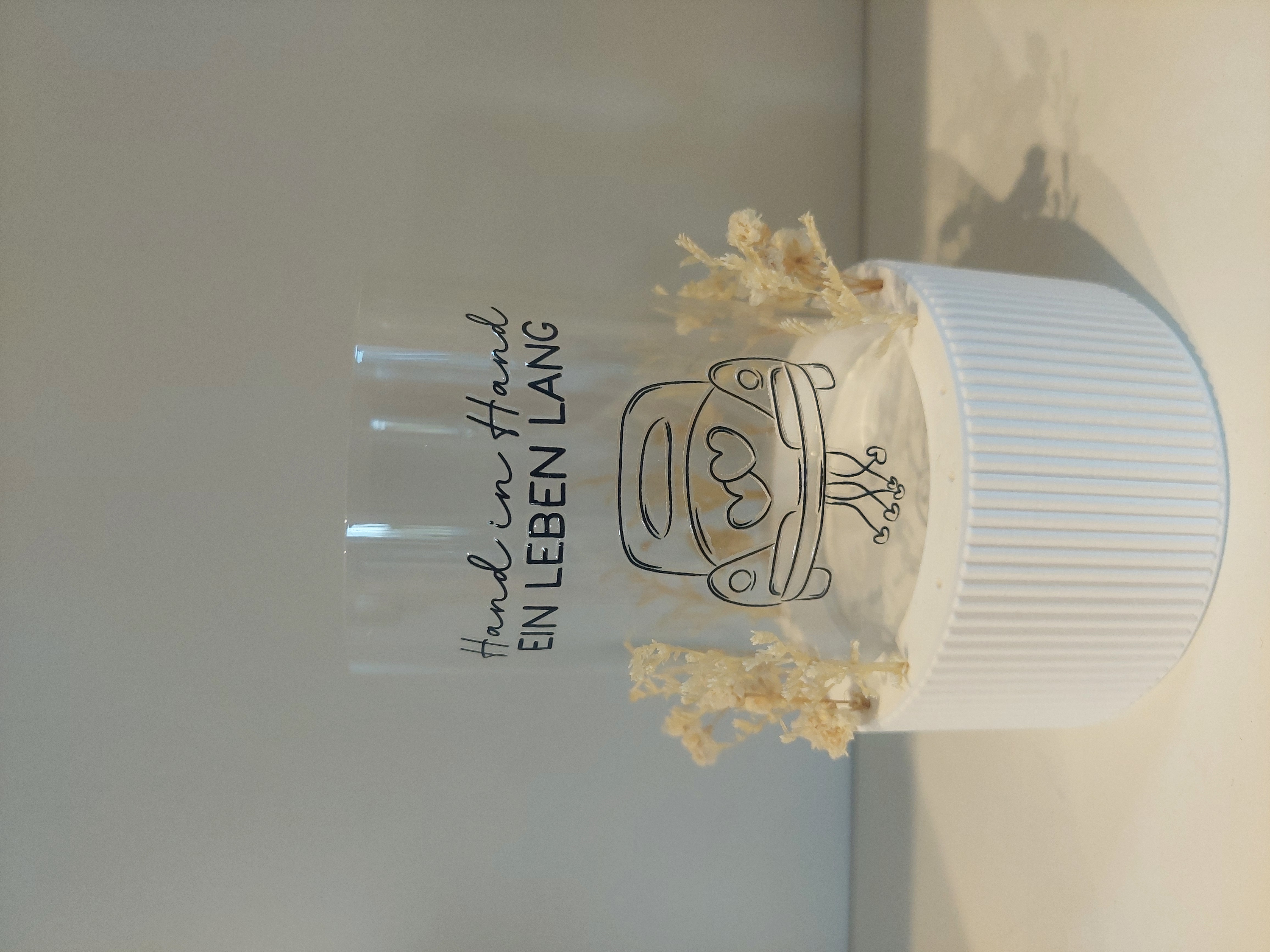  Windlicht Hand in Hand EIN LEBEN LANG