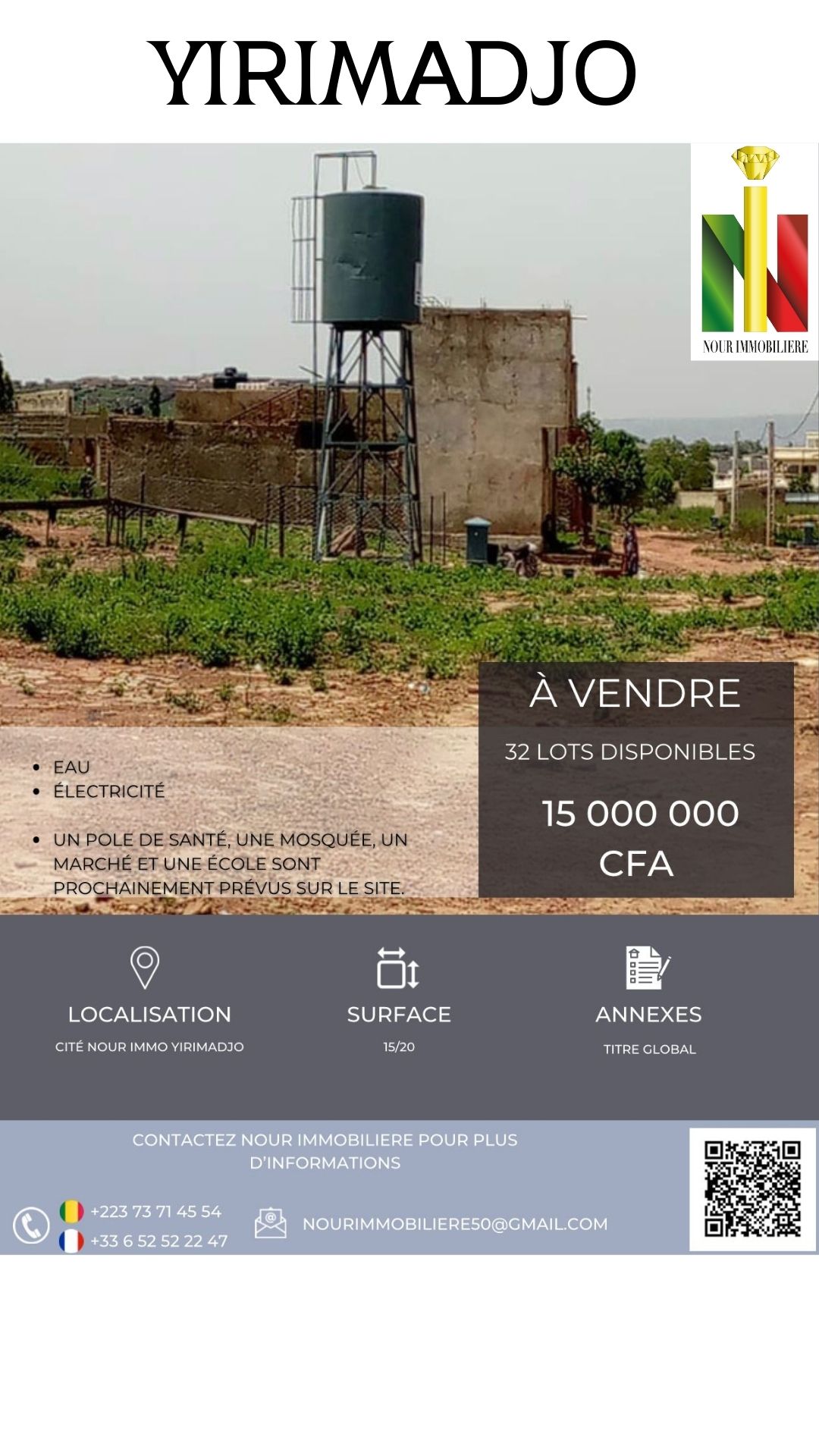 Terrains à vendre à Yirimadjo – Bamako | Titre Foncier Global & Paiement en 24 fois