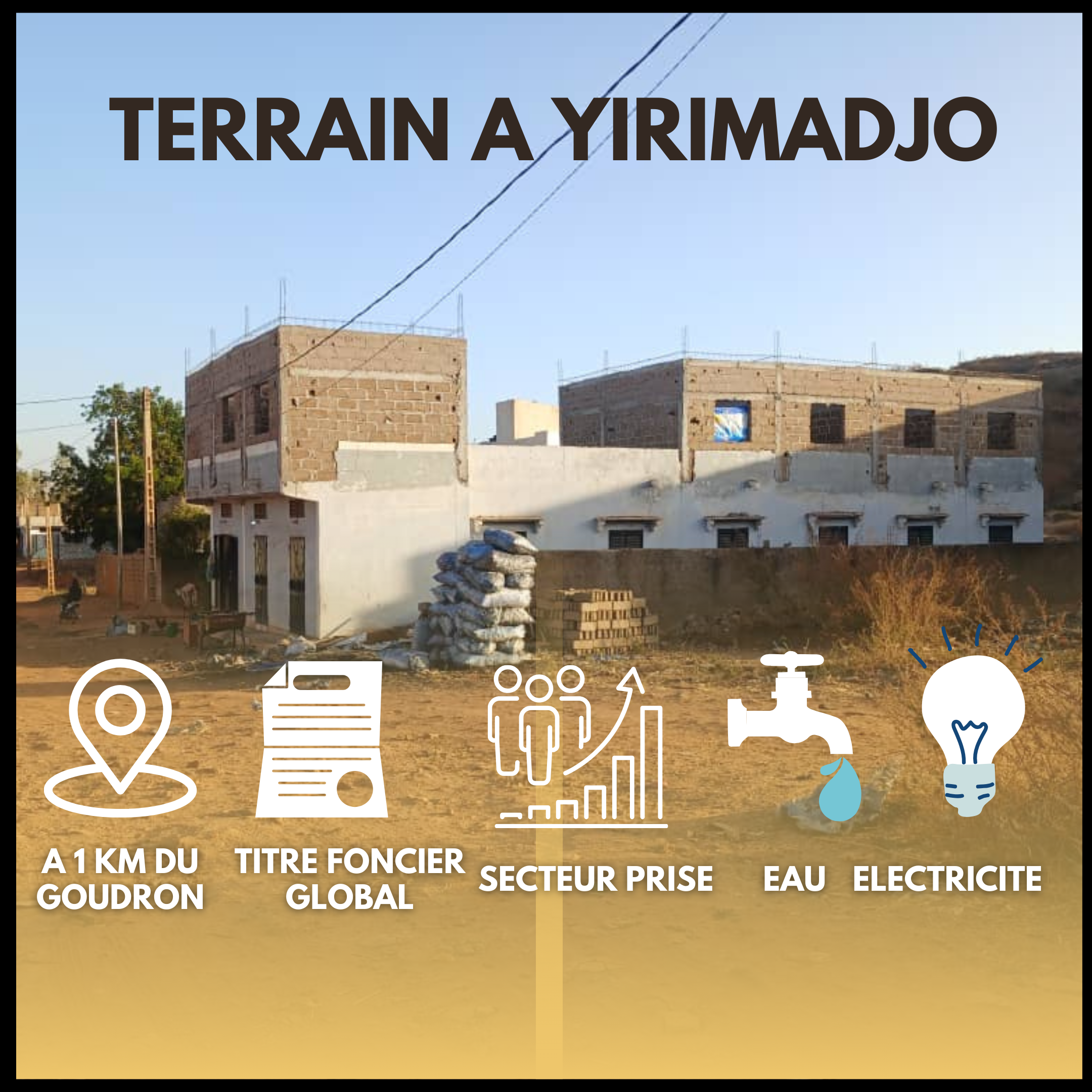 Terrains à vendre à Yirimadjo – Bamako | Titre Foncier Global & Paiement en 24 fois