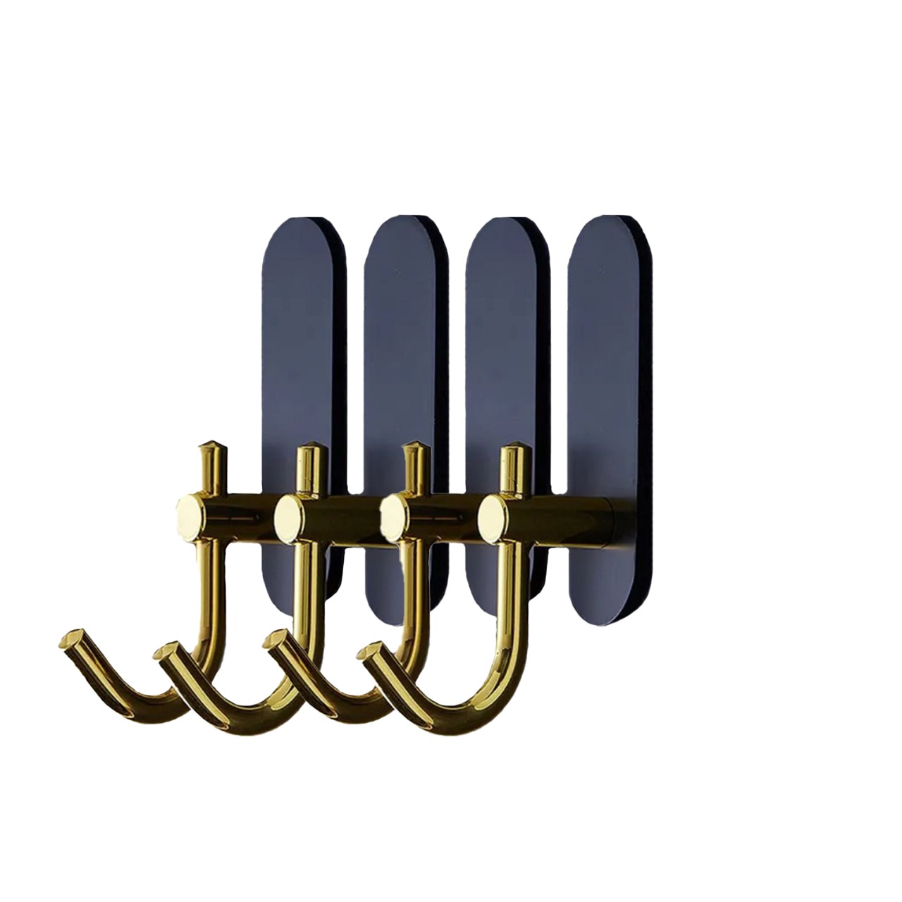 ZALCOON Golden Cloth Hook for bathroom, kitchen,  Towel robe Hook, Stainless Steel, With Marble Oval Plate Heavy Duty Wall Mounted Robe Hooks, Bathroom Organizer (Pack of 4)