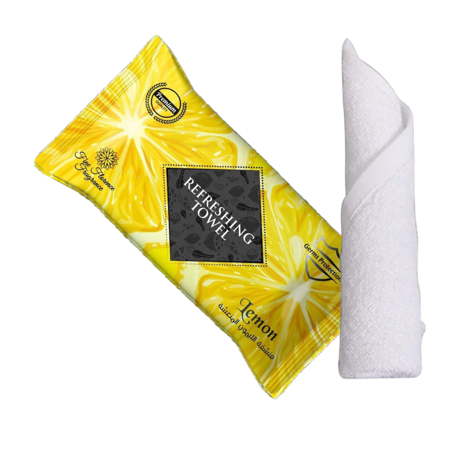 Refreshing Towel Wipes, Cotton Refreshment White Towels (100 Packs, 22x22cm) Mildly Scented Pre-moistened Towels to Use Hot or Cold -