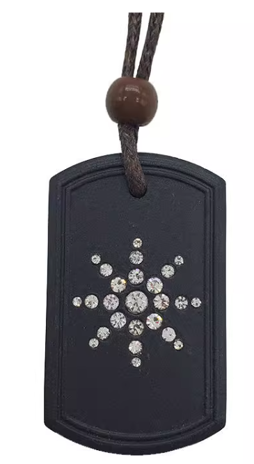 托玛琳能量牌火山石 Tourmaline energy brand volcanic stone pendant