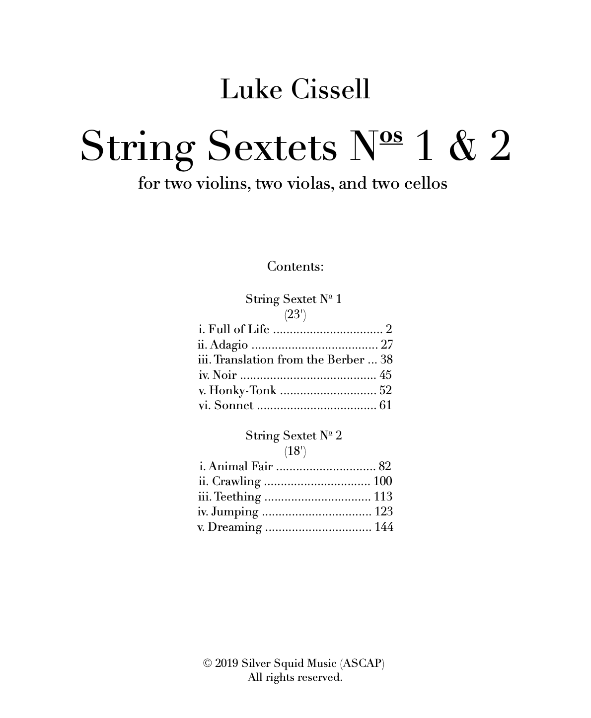 String Sextets Nos. 1 & 2