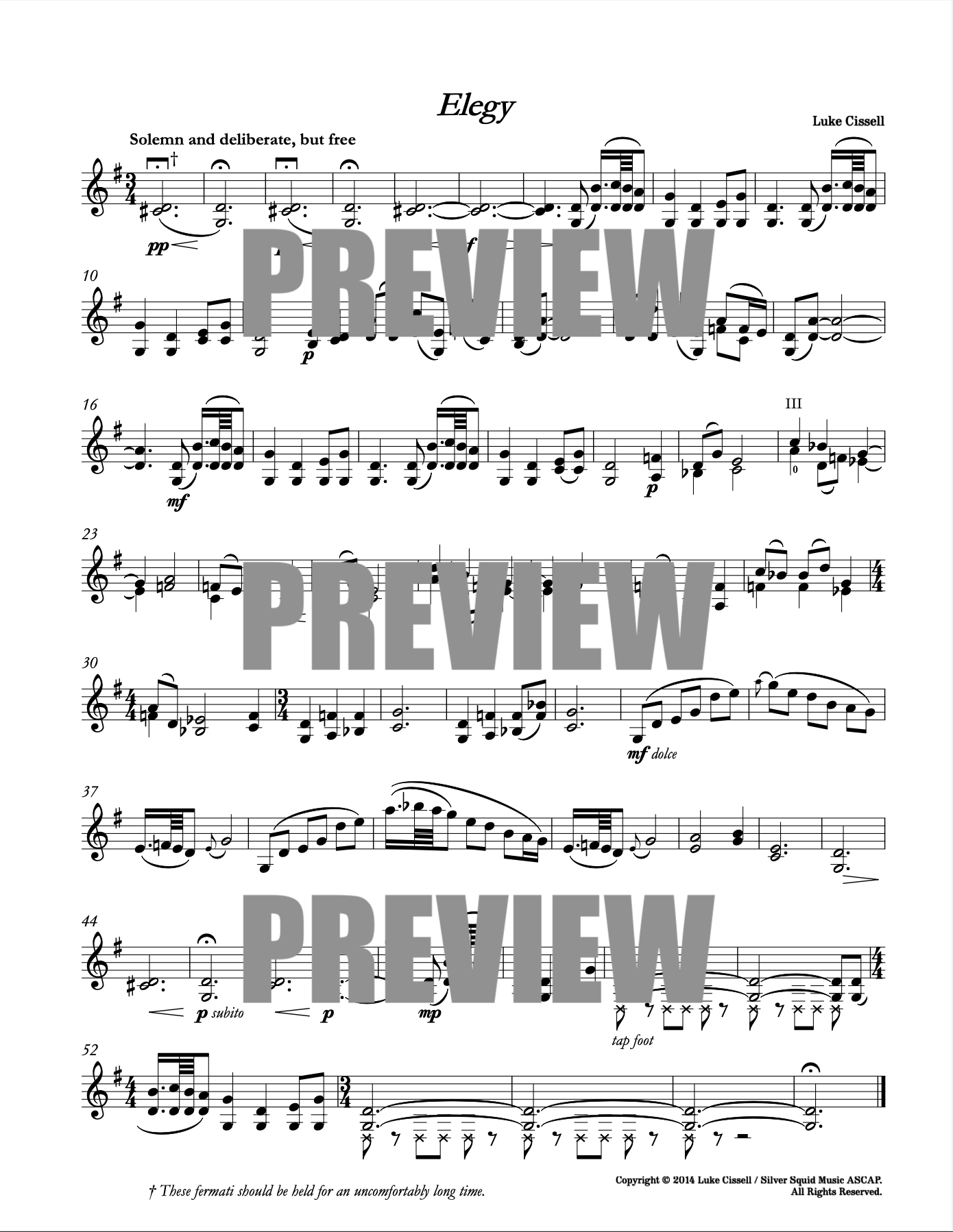 Elegy (for solo violin)