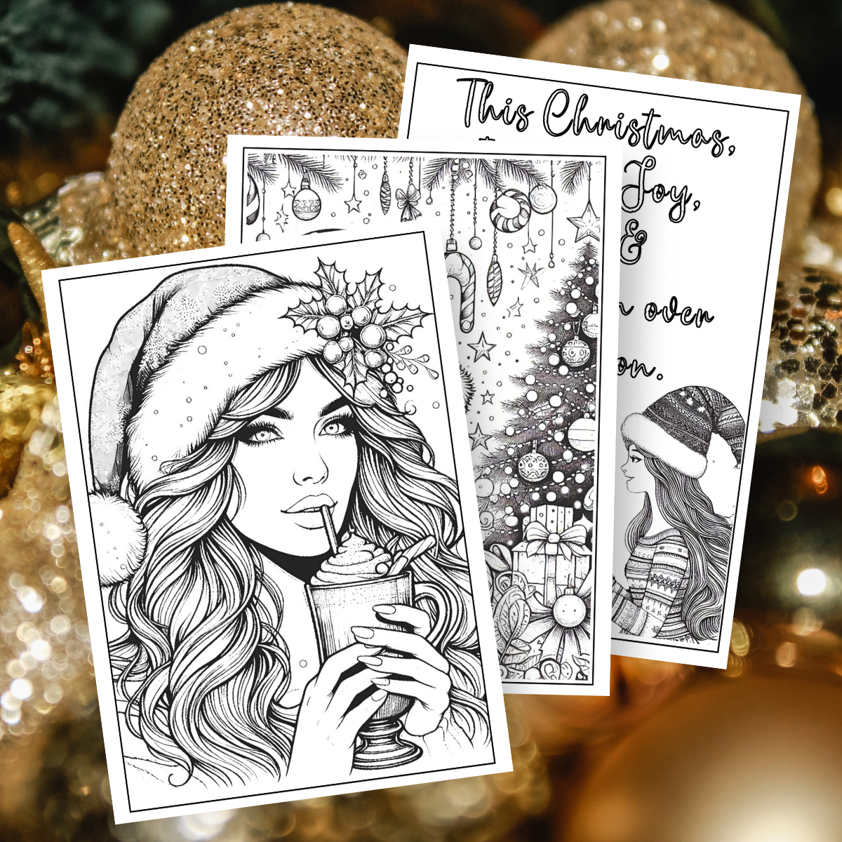 Christmas Women Colouring Book