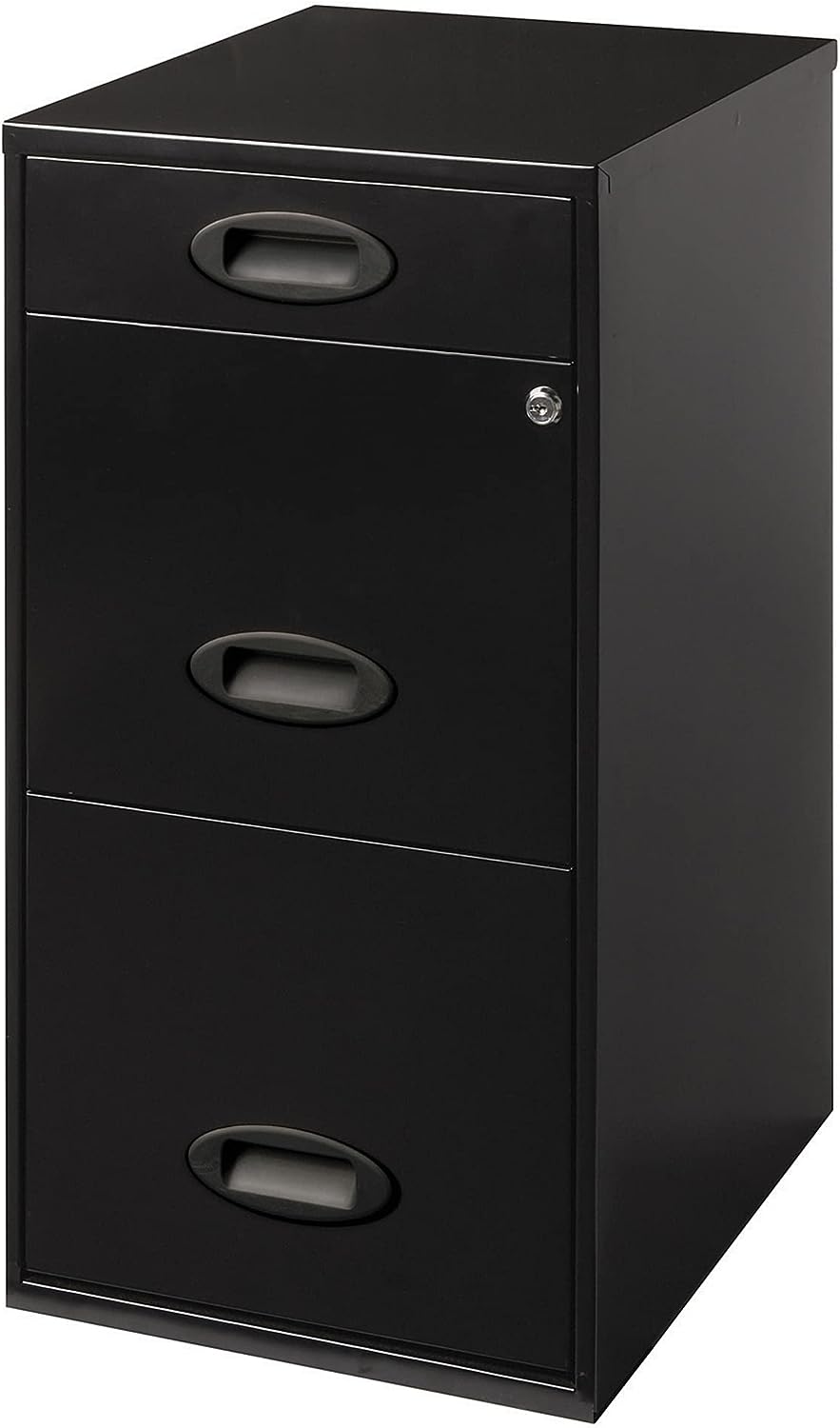 SOHO 18" D 3-Drawer Organizer Vertical File Cabinet, Black
