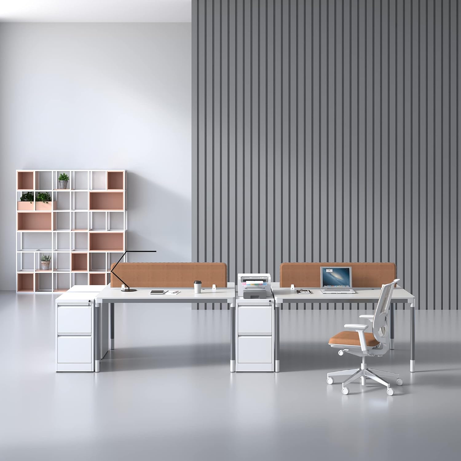 Vertical File Cabinet with Drawer, 2 Drawer File Cabinet with Lock, Filing Cabinets for Home Office, Hanging Files for A4/ Legal/Letter, White