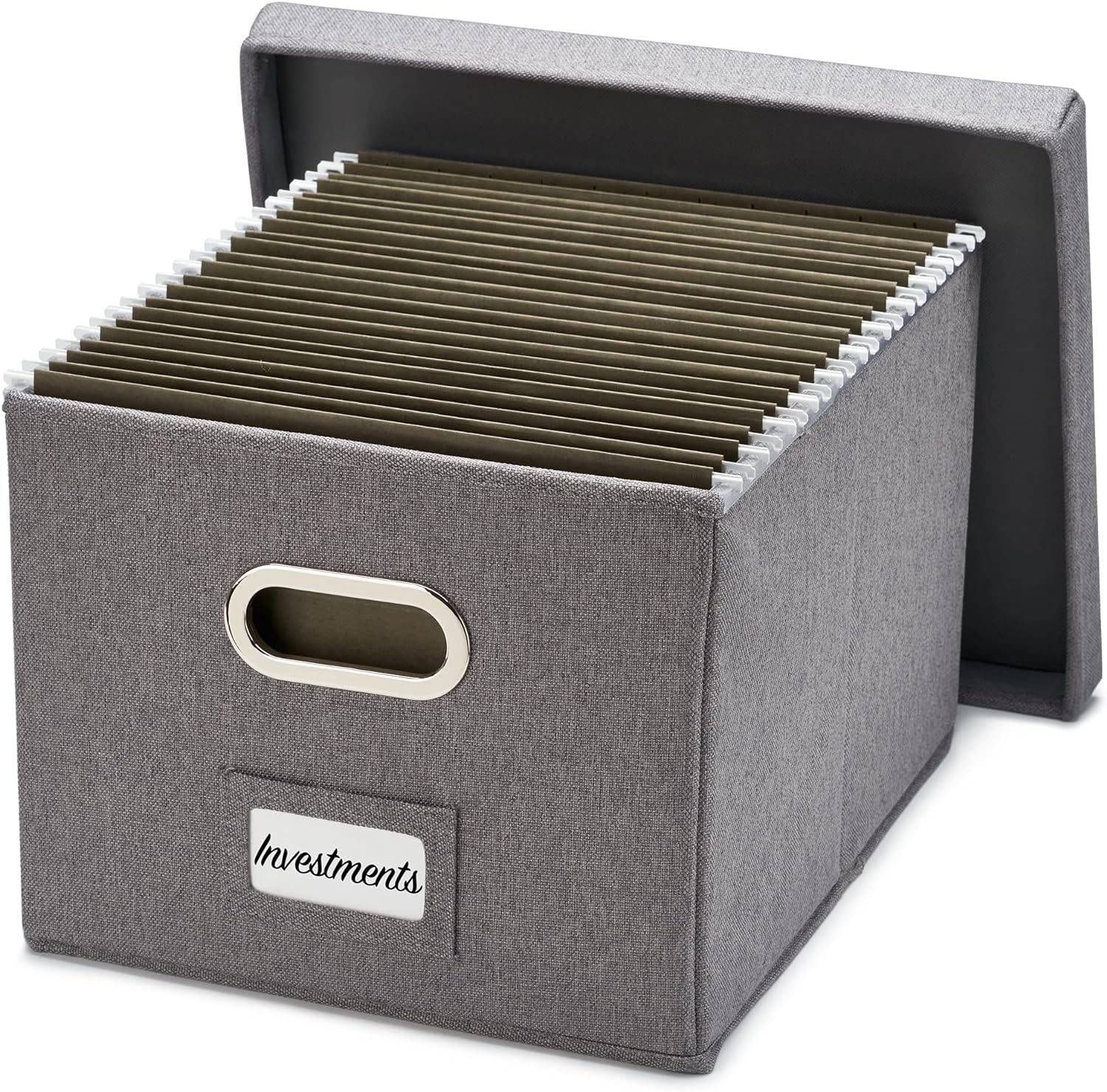 Decorative File Organizer Box - Collapsible Linen Cabinet for Easy Storage - Store All Your Documents and Folders in Style