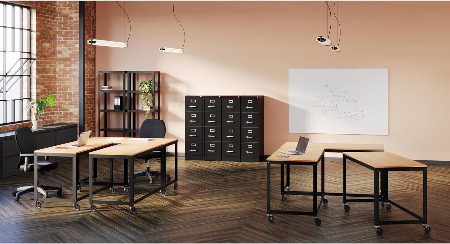 4 Drawer Letter Size Commercial File Finish: Black, Fully Assembled