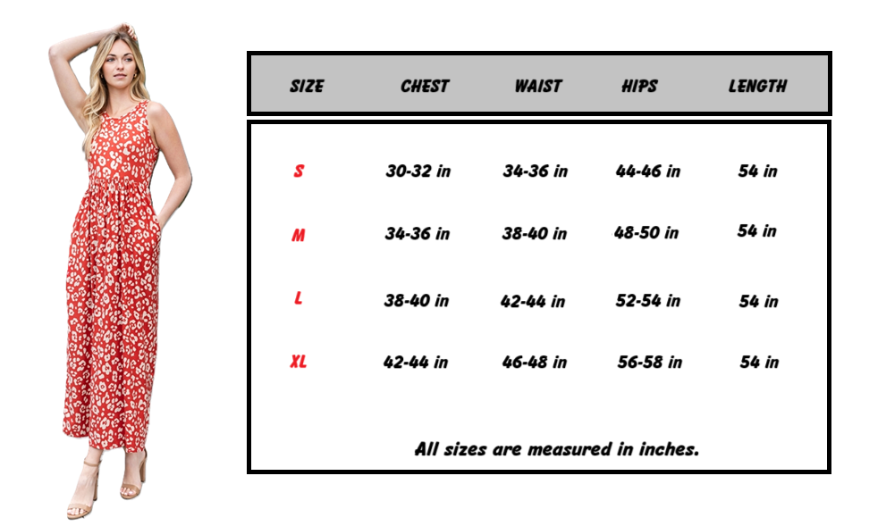 Rust Animal Print Maxi Dress