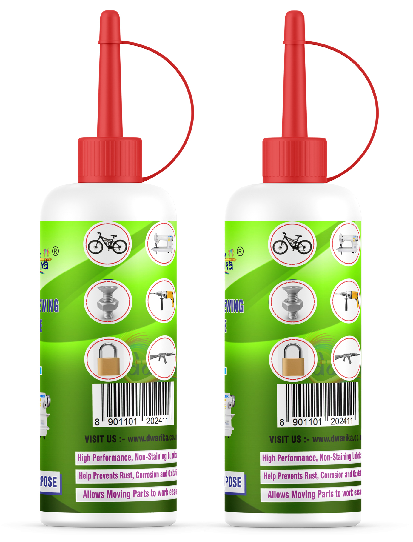 Dwarika (Pack of Two) Lubricating Machine Oil for Home/Shop Sewing Machine for Singer/Usha/Sapna/Merit/Brother/Rajesh -Pack of 2