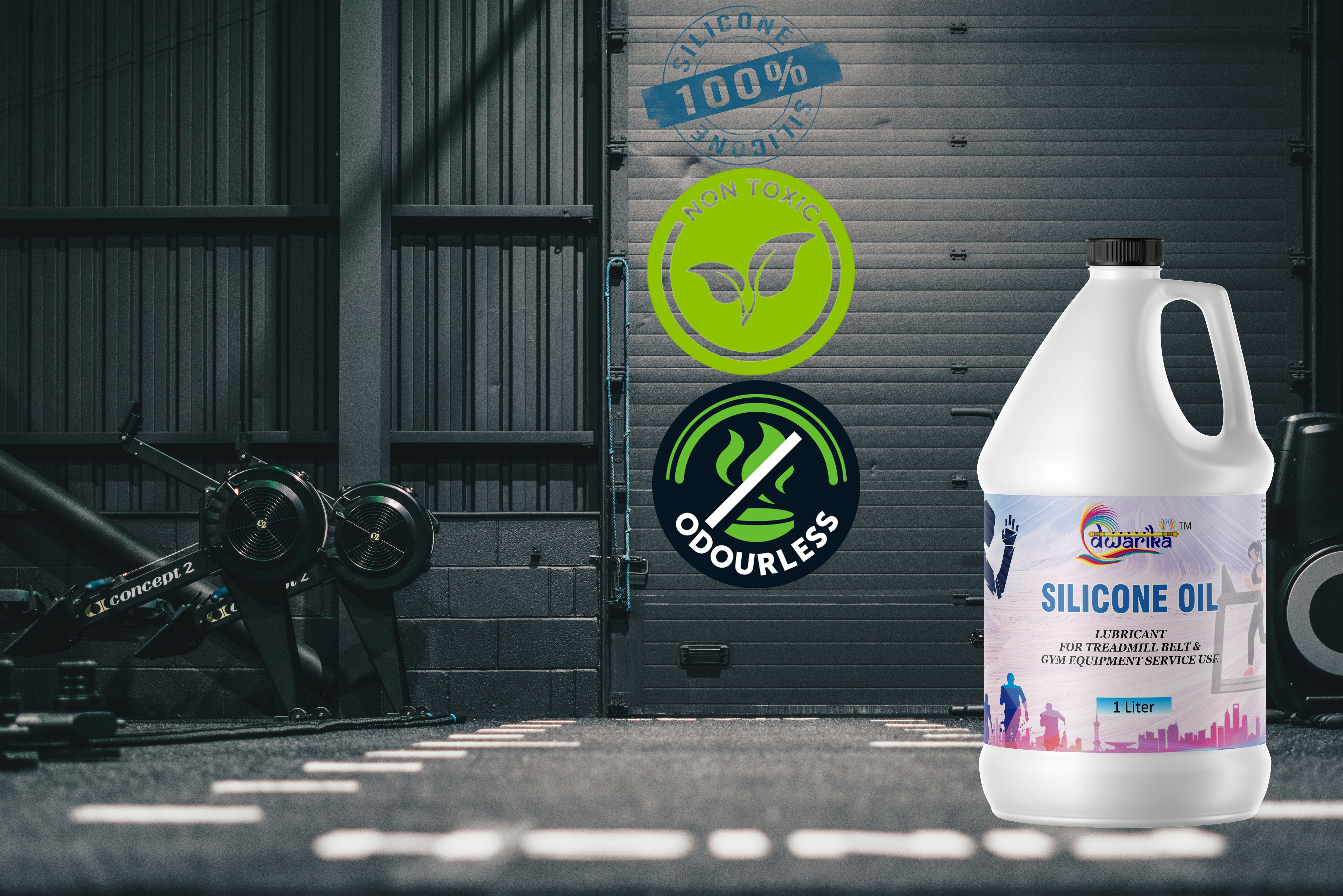 Dwarika, 100% Pure Silicone Treadmill Belt Lubricant,(500 ml X 2) Full Belt Width Lubrication, Silicone Oil Lubricant for Treadmill Belt & Gym Equipment, 500 ml