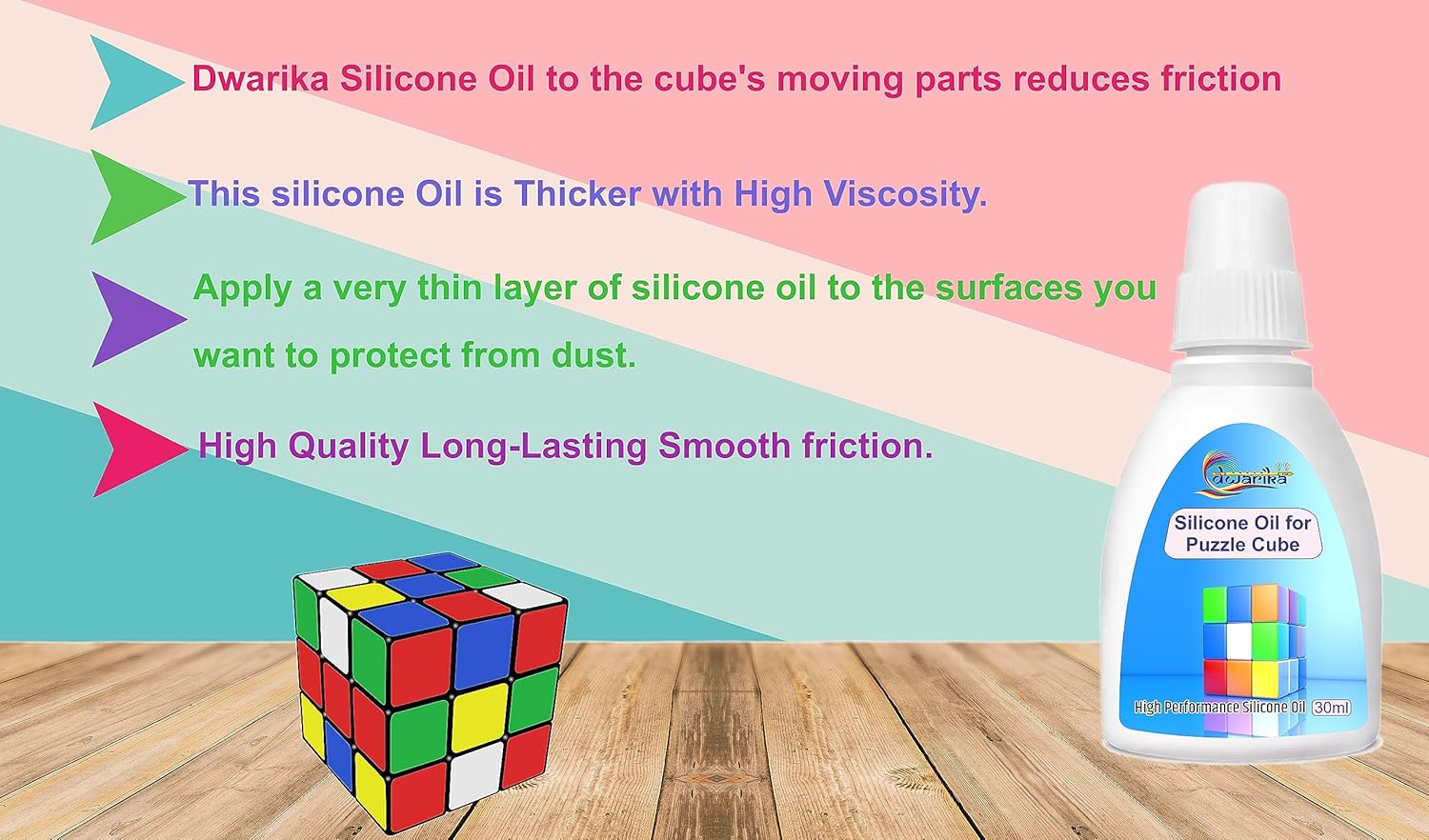 Dwarika, Silicone Oil Lubricant For Rubik's Cube | Puzzle Cube | Reduce Friction Rubik's Cube | 30ML