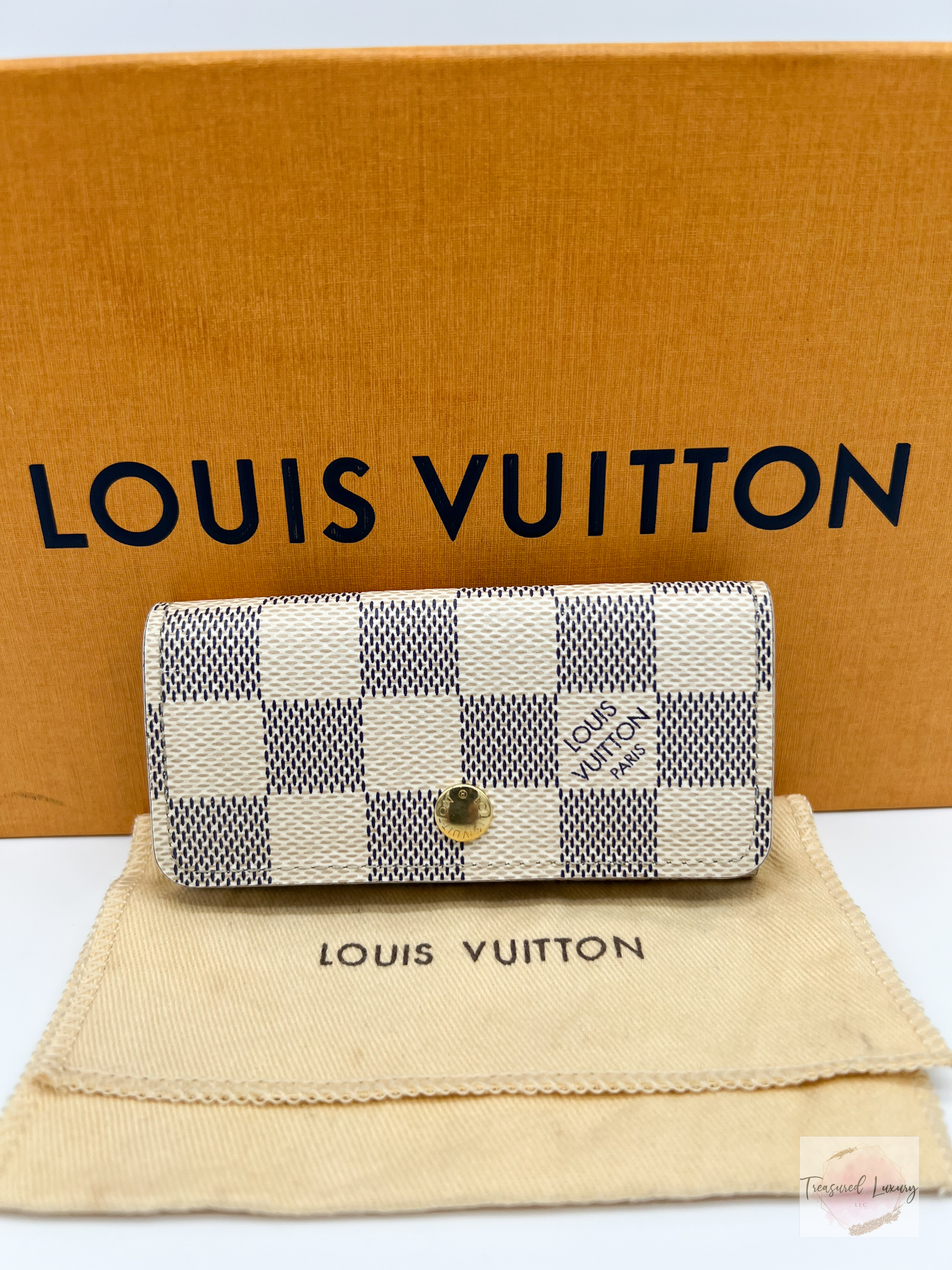 LOUIS VUITTON MULTICLES 4 DAMIER AZUR KEY CASE