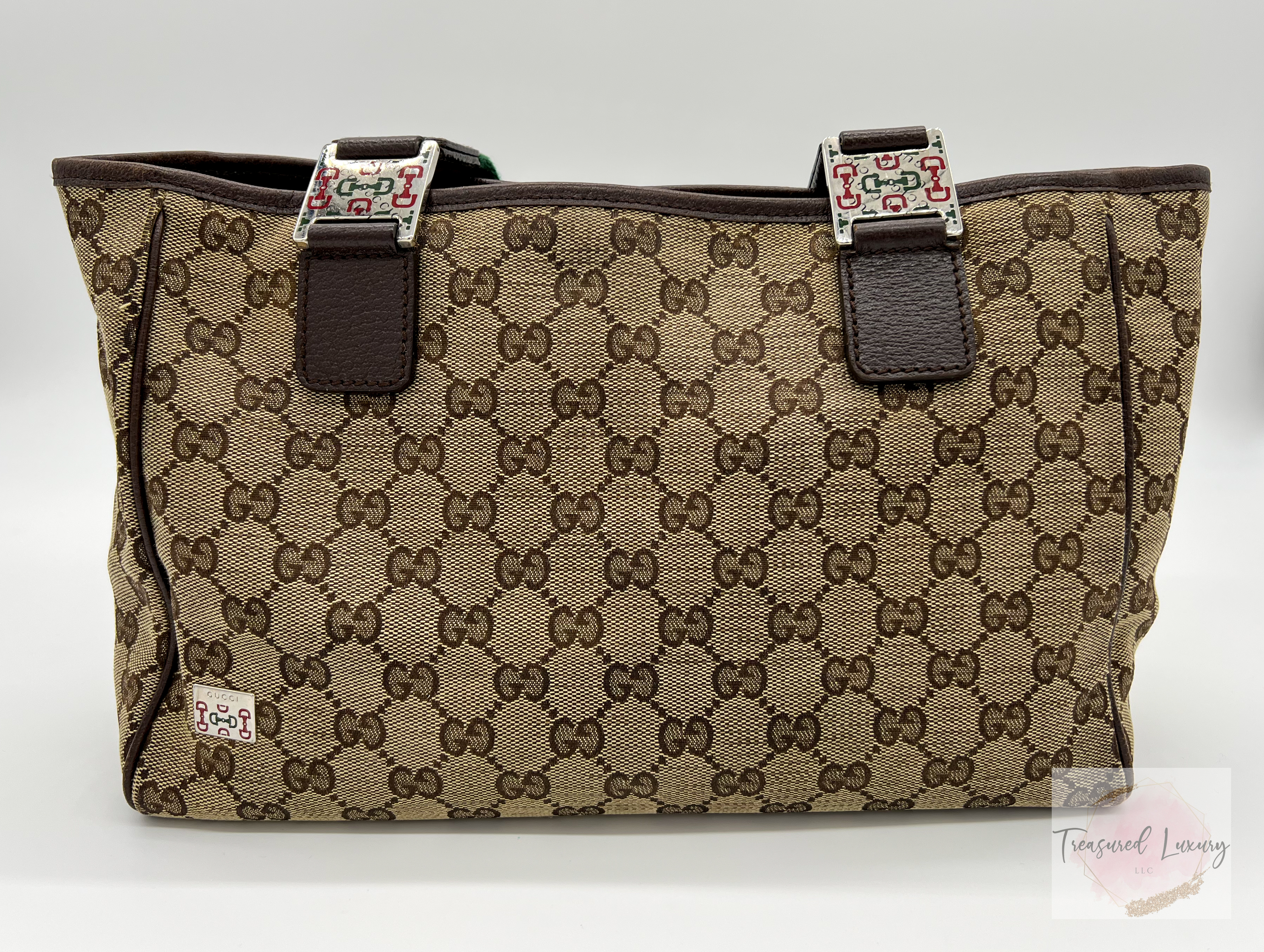 WEB HANDLE BUCKLE TOTE GG CANVAS MEDIUM