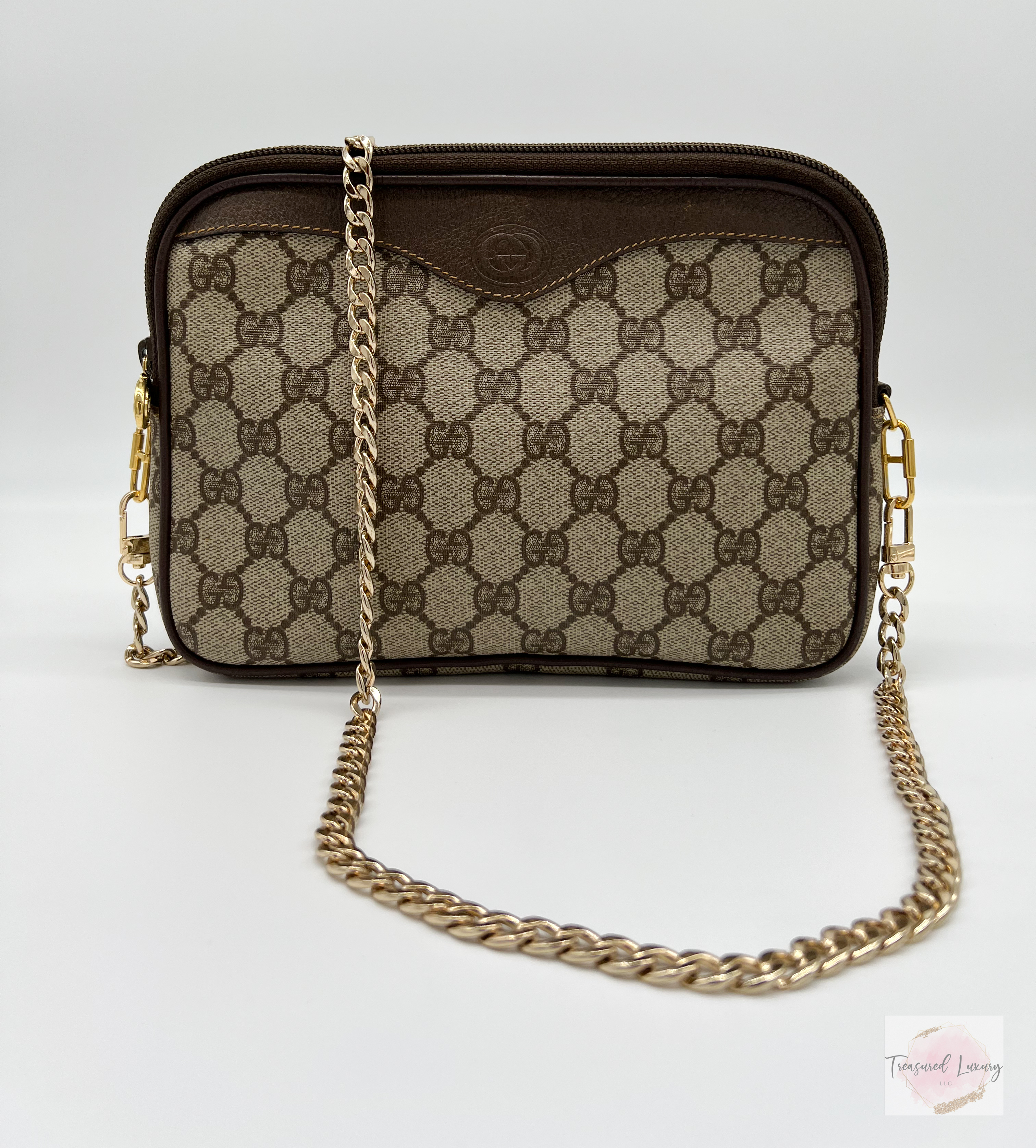 GUCCI VINTAGE ACCESSORY COLLECTION GG SUPREME COATED CANVAS MINI CROSSBODY BAG