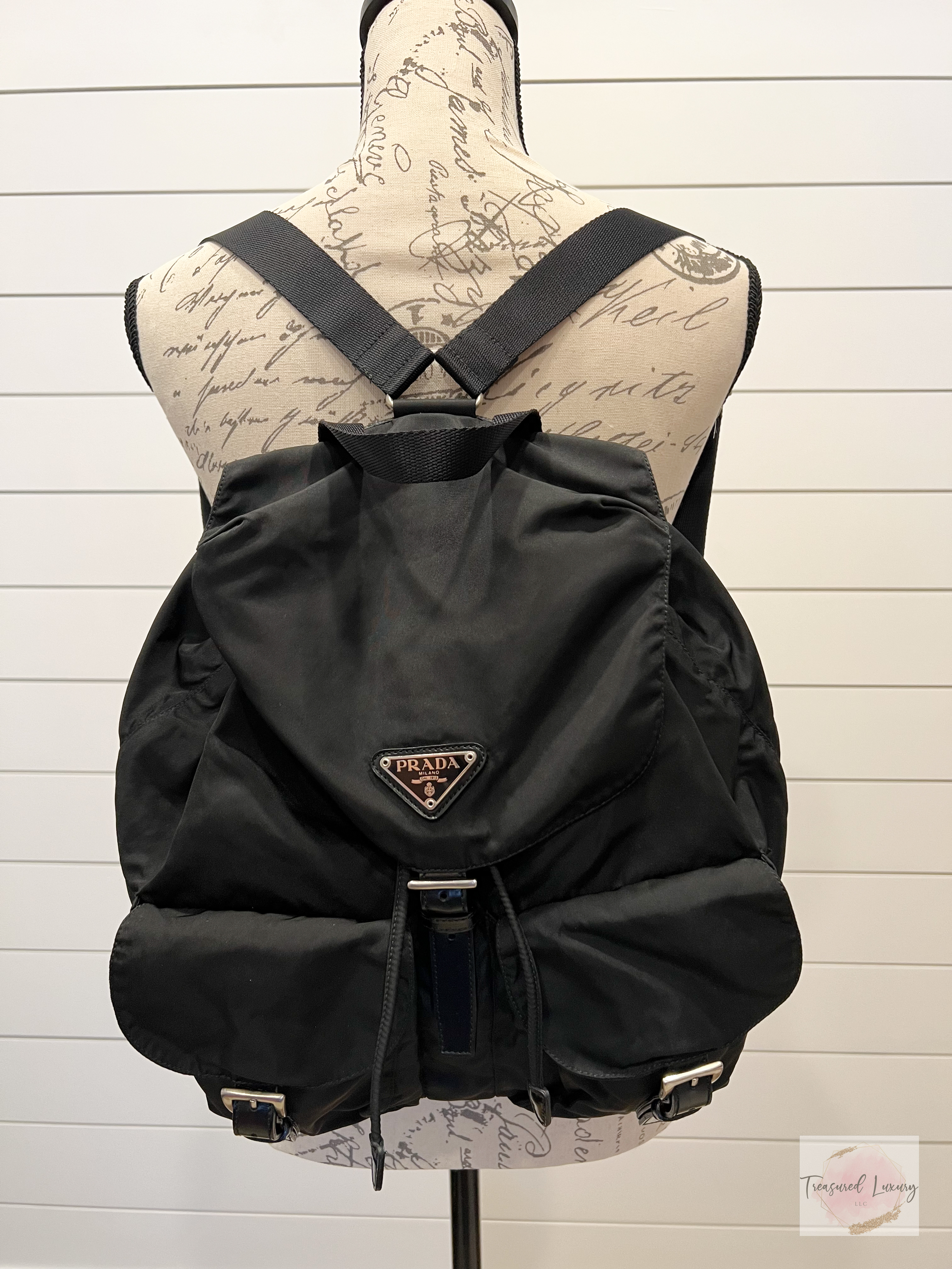 PRADA NYLON TESSUTO RUCKSACK BLACK