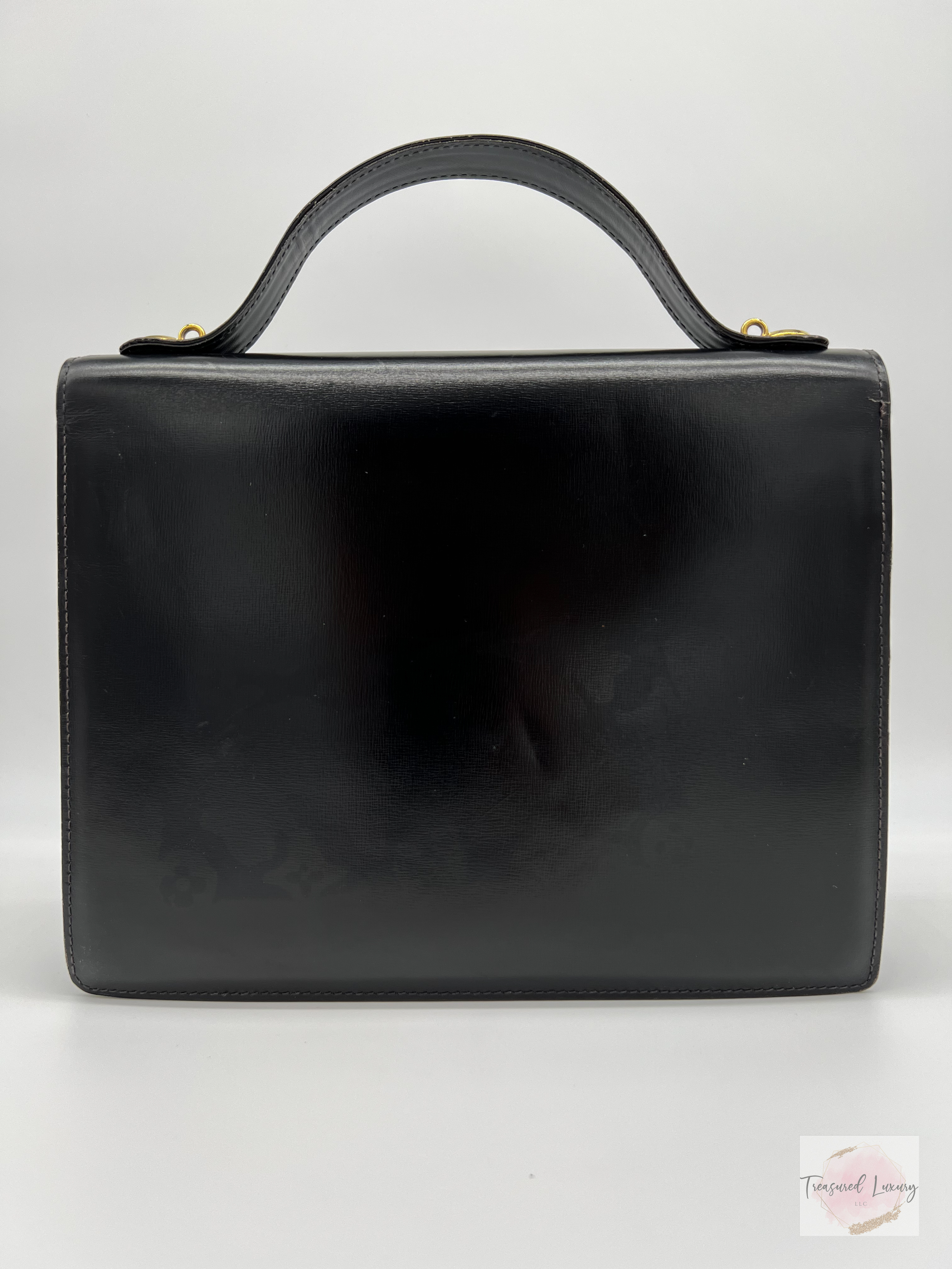 GUCCI TOP HANDLE SATCHEL, BLACK AND GRAY
