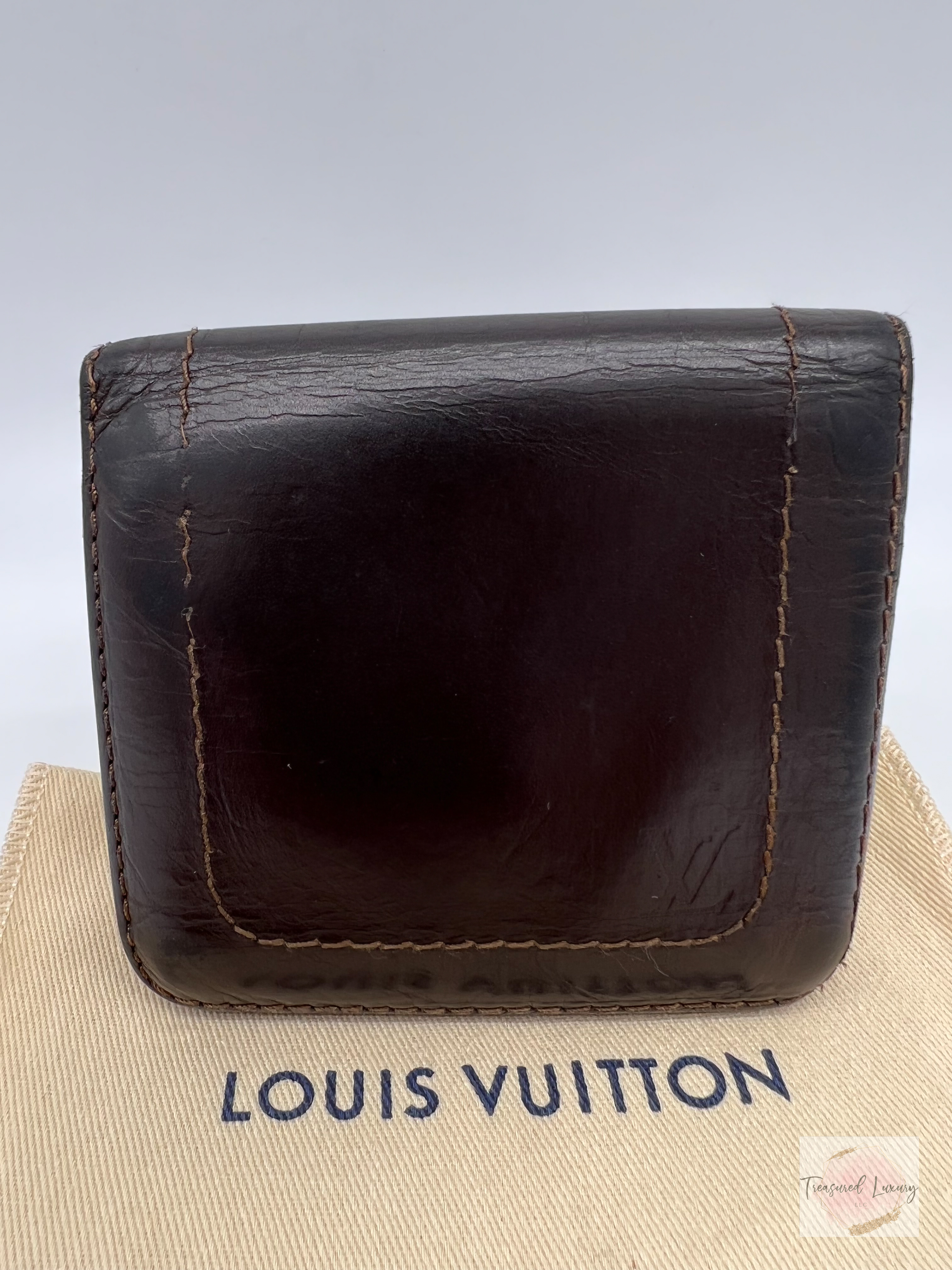 LOUIS VUITTON WALLET PORTO VIE CREDIT UTAH BIFOLD COMPACT BROWN LEATHER