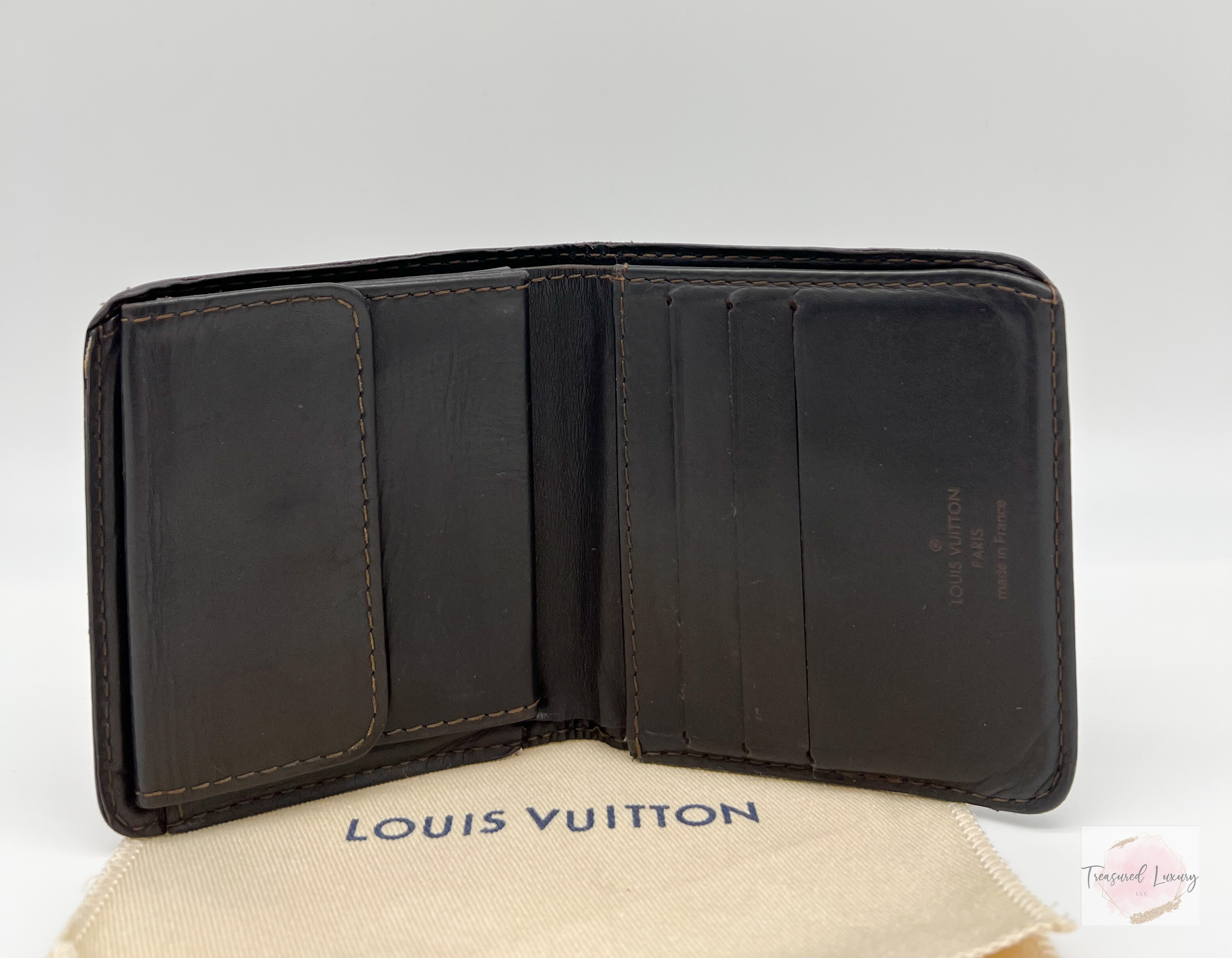 LOUIS VUITTON WALLET PORTO VIE CREDIT UTAH BIFOLD COMPACT BROWN LEATHER