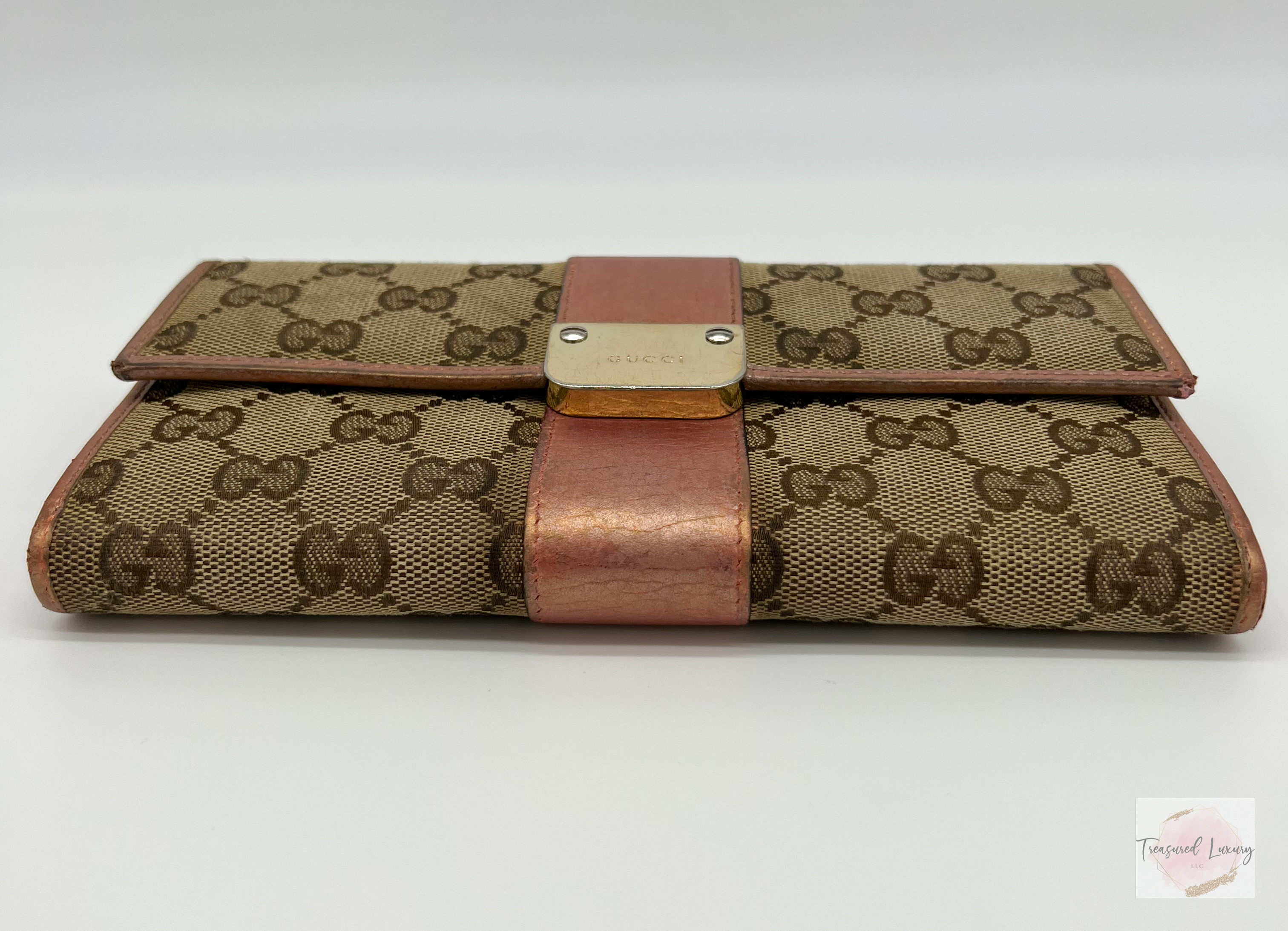 GUCCI MONOGRAM CONTINENTAL FLAP WALLET