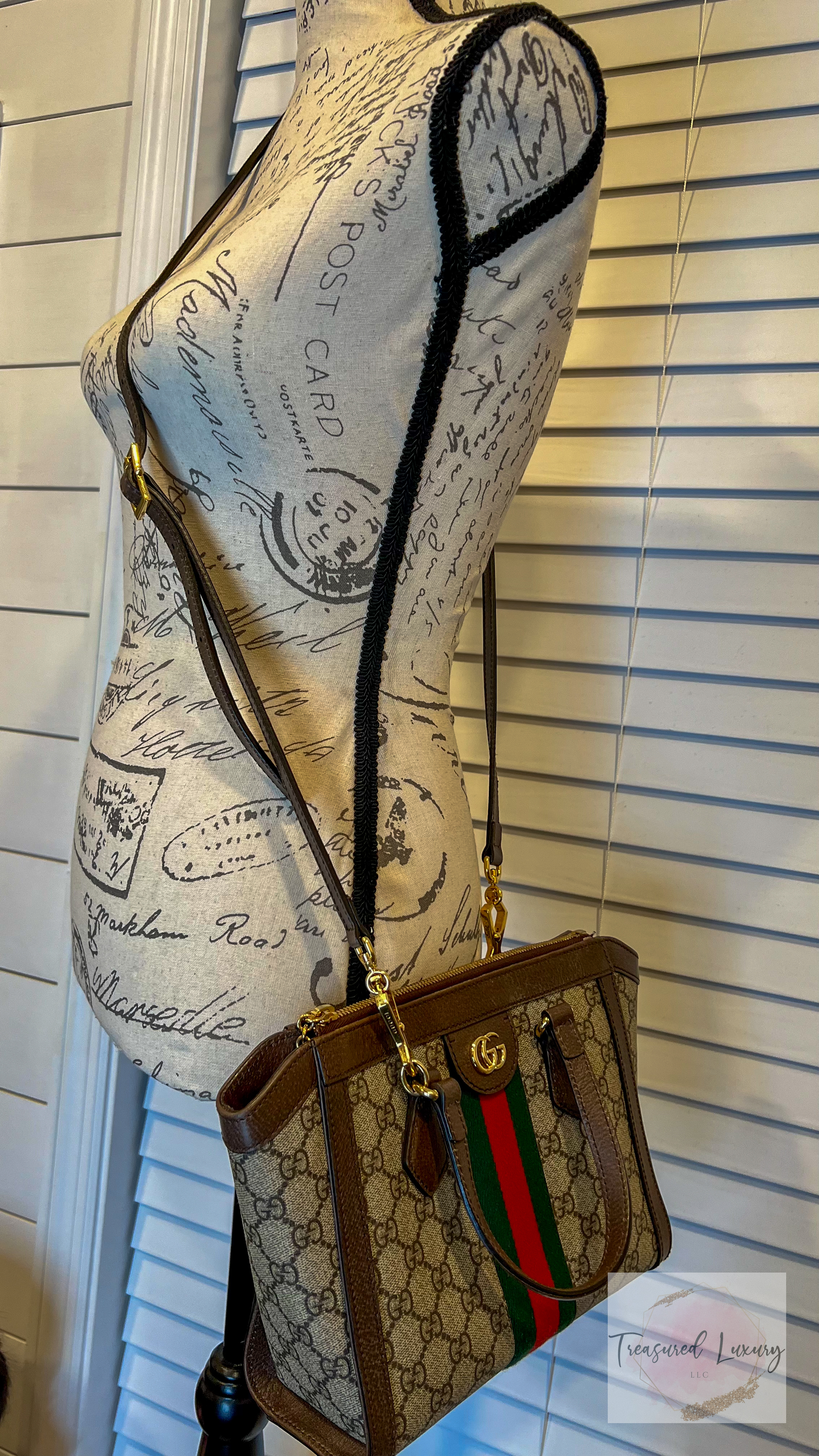 GUCCI BEIGE/BROWN OPHIDIA GG SMALL TOTE BAG