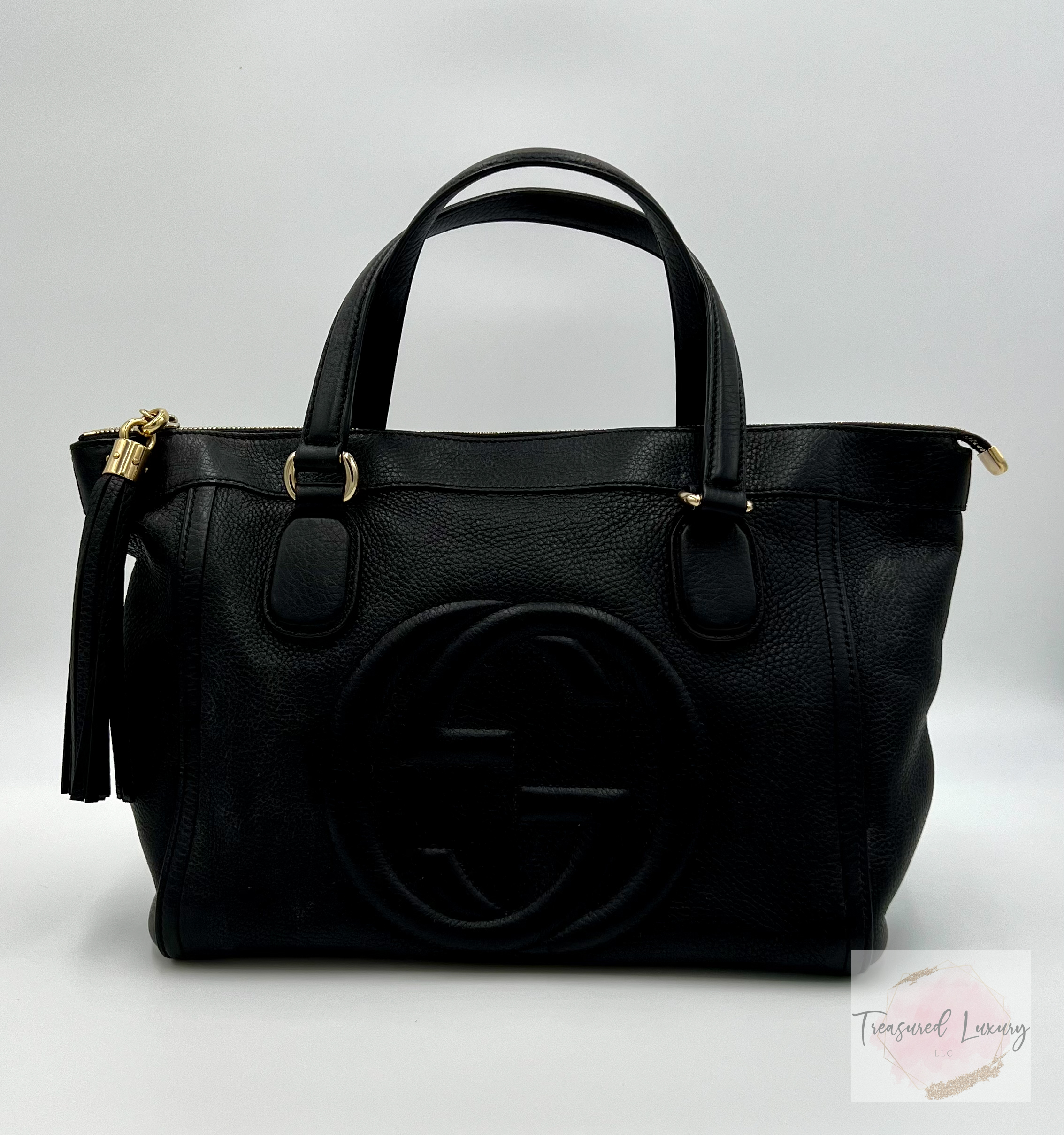 GUCCI PEBBLED CALFSKIN SOHO TOP HANDLE