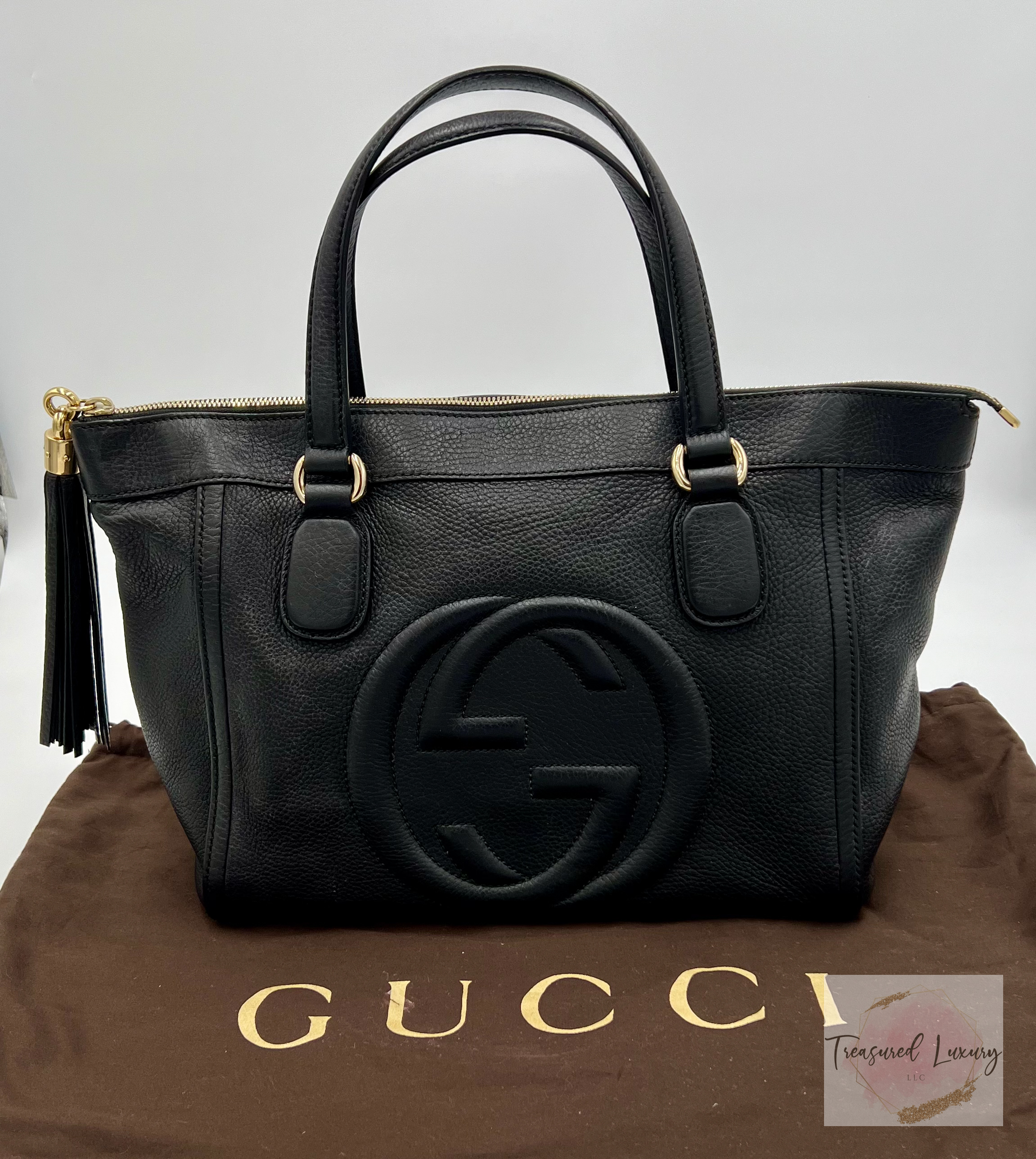 GUCCI PEBBLED CALFSKIN SOHO TOP HANDLE