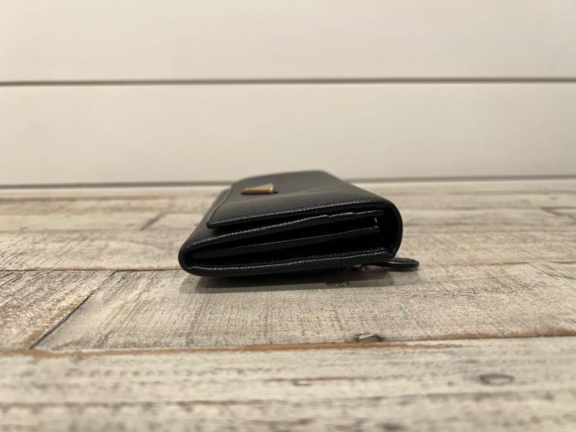 PRADA LARGE SAFFIANO LEATHER WALLET BLACK