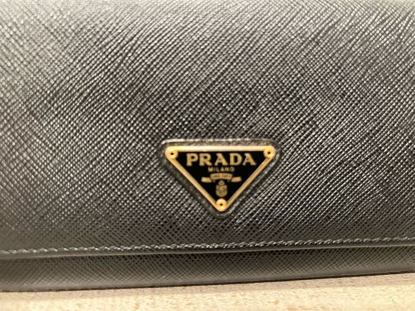 PRADA LARGE SAFFIANO LEATHER WALLET BLACK