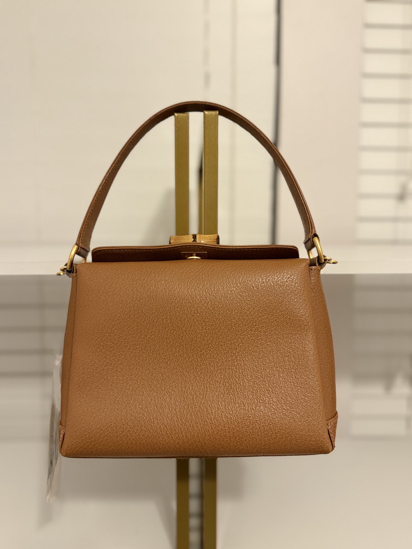 GUCCI TURNLOCK BAMBOO BOX CONVERTIBLE HANDBAG/CROSSBODY BAG