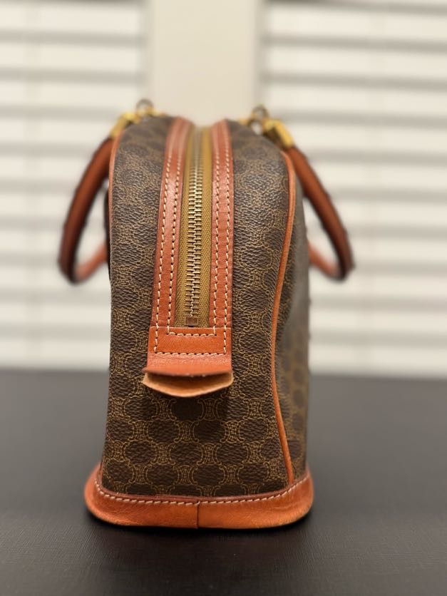 CELINE MACADAM FRONT POCKET HANDBAG BUGATTI BAG (MC98/2)