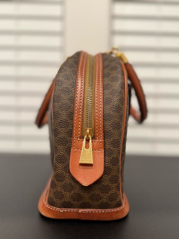 CELINE MACADAM FRONT POCKET HANDBAG BUGATTI BAG (MC98/2)