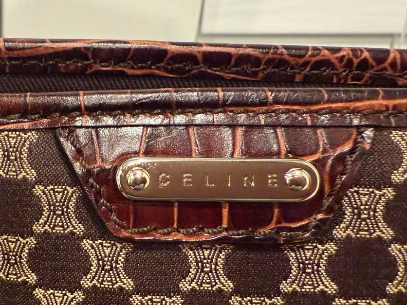 CELINE MACADAM CROCODILE EMBOSSED CANVAS TOTE BAG (SC-ST-1028)