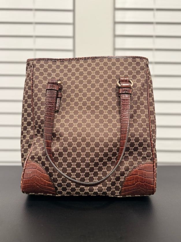 CELINE MACADAM CROCODILE EMBOSSED CANVAS TOTE BAG (SC-ST-1028)