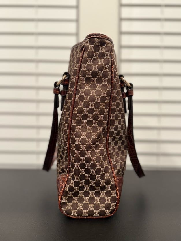CELINE MACADAM CROCODILE EMBOSSED CANVAS TOTE BAG (SC-ST-1028)