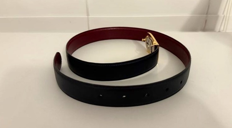VINTAGE GUCCI BELT WOLEN INTERLOCKING BUCKLE (24-28")