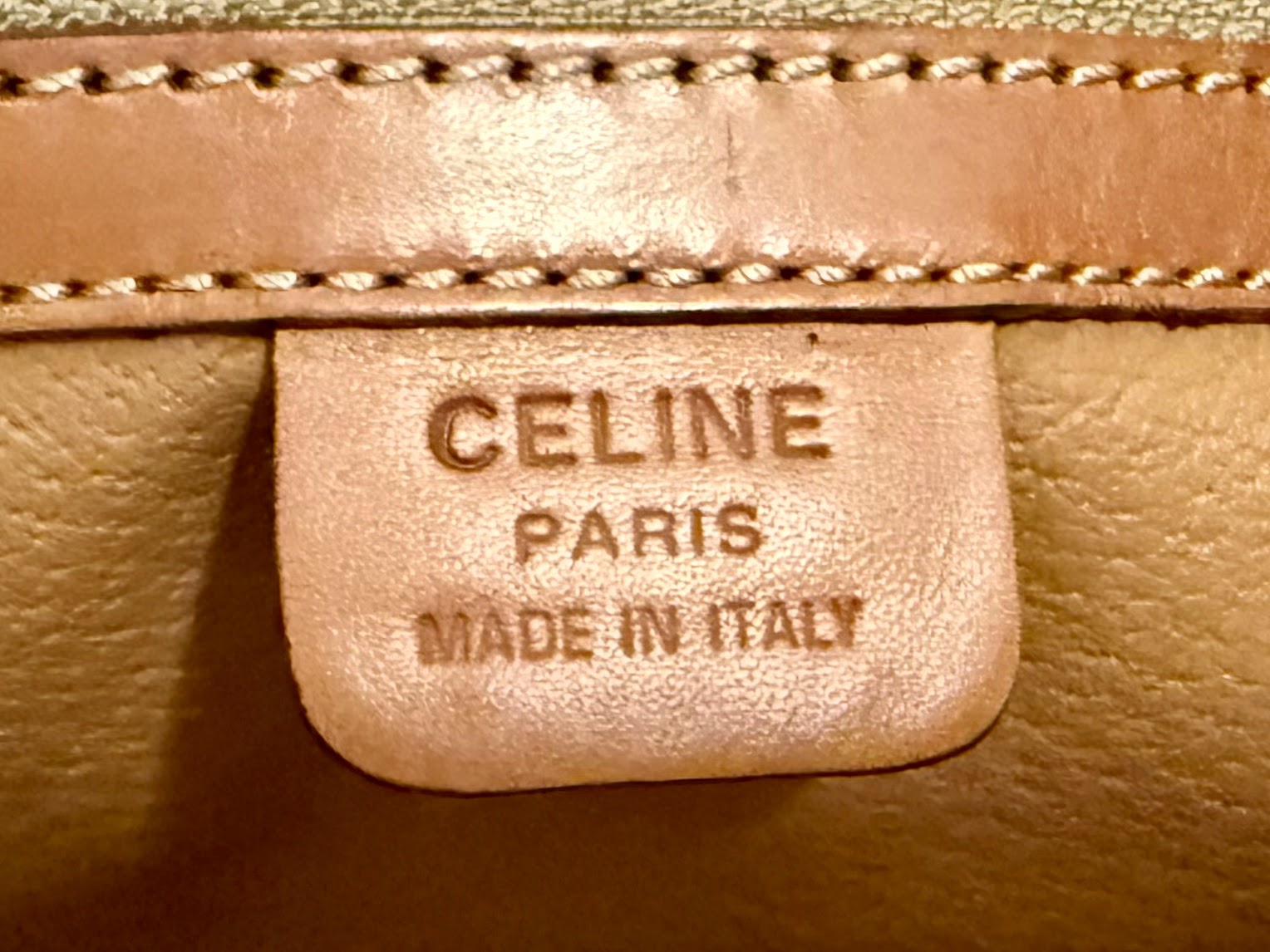 CELINE MACADAM BROWN PVC LEATHER TOTE BAG (MC96)