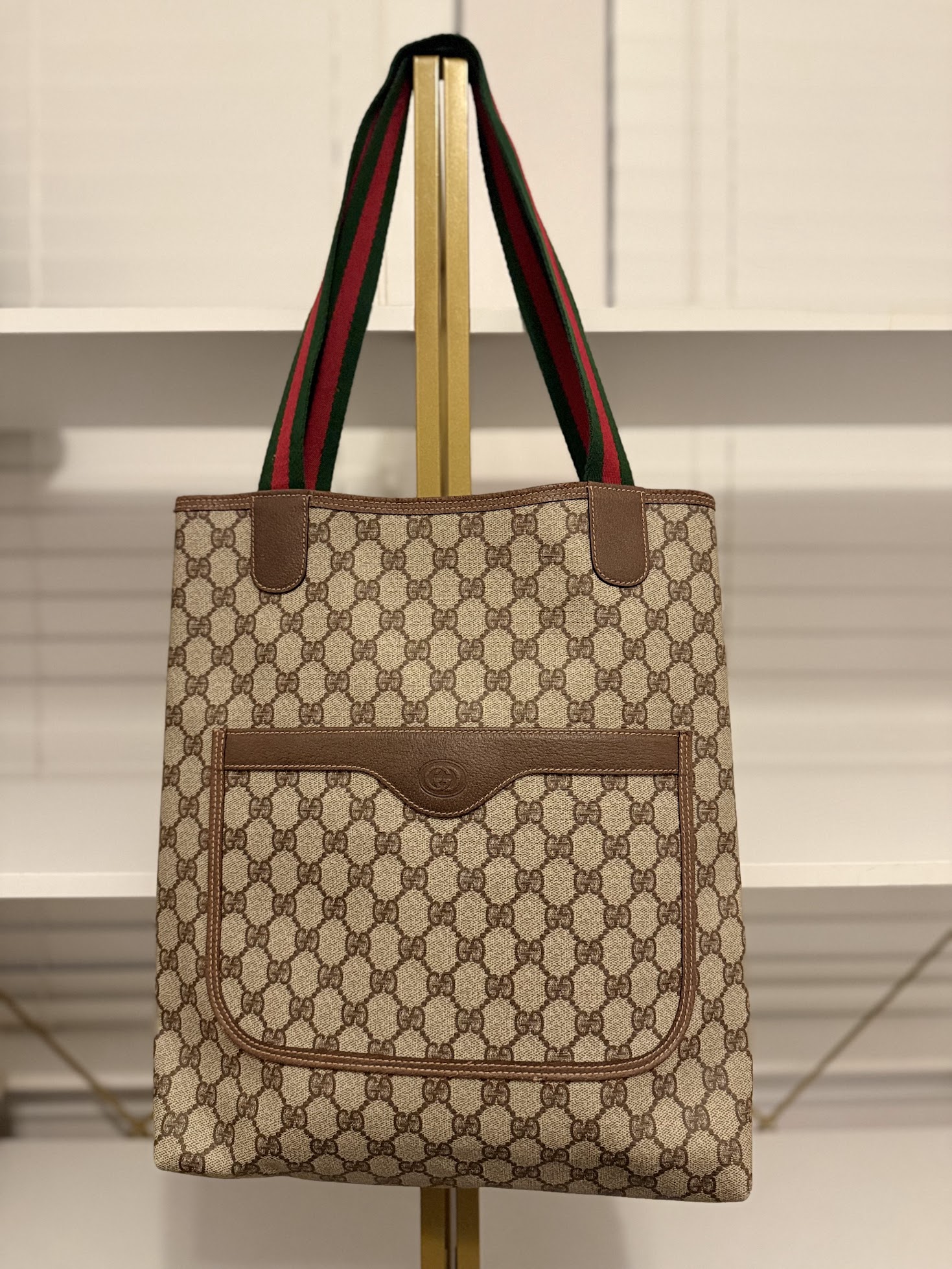 GUCCI GG SUPREME SHERRY LINE TOTE VINTAGE 