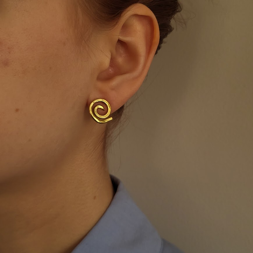 Žalvario auskarai SPIRALĖ