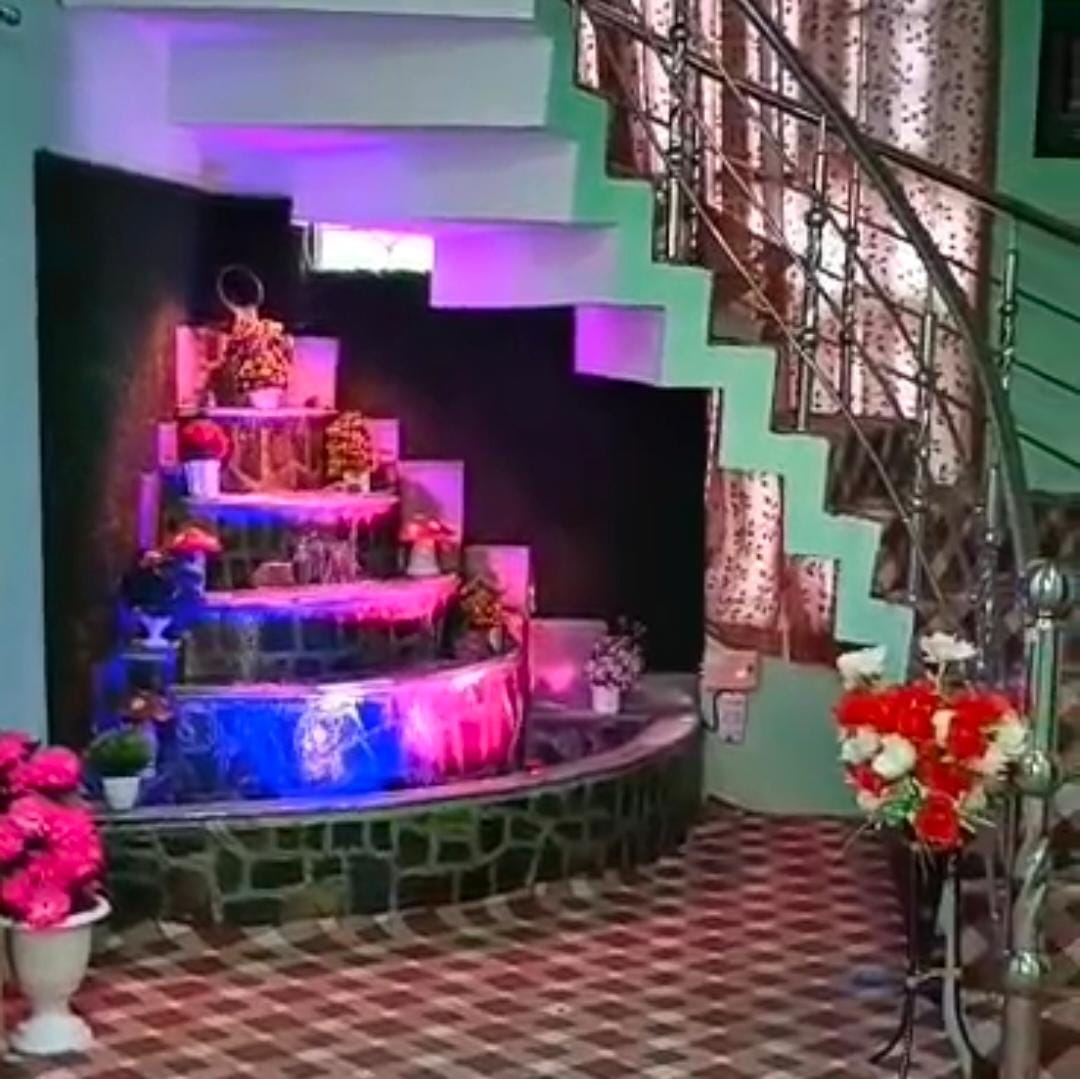 Al-Fatha stone corner interior waterfall