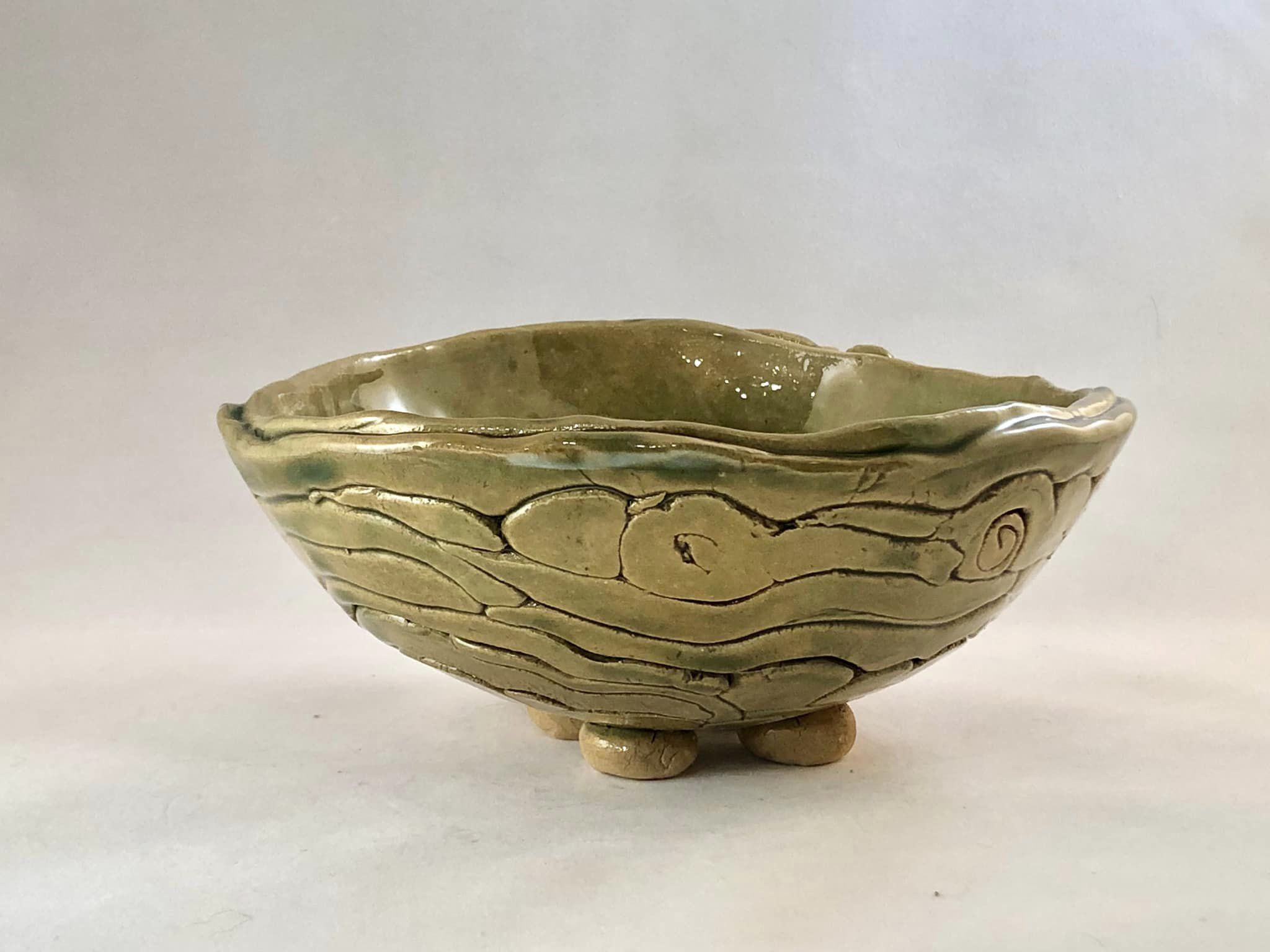 Bowl — Handmade Stoneware — 4 Ball Feet