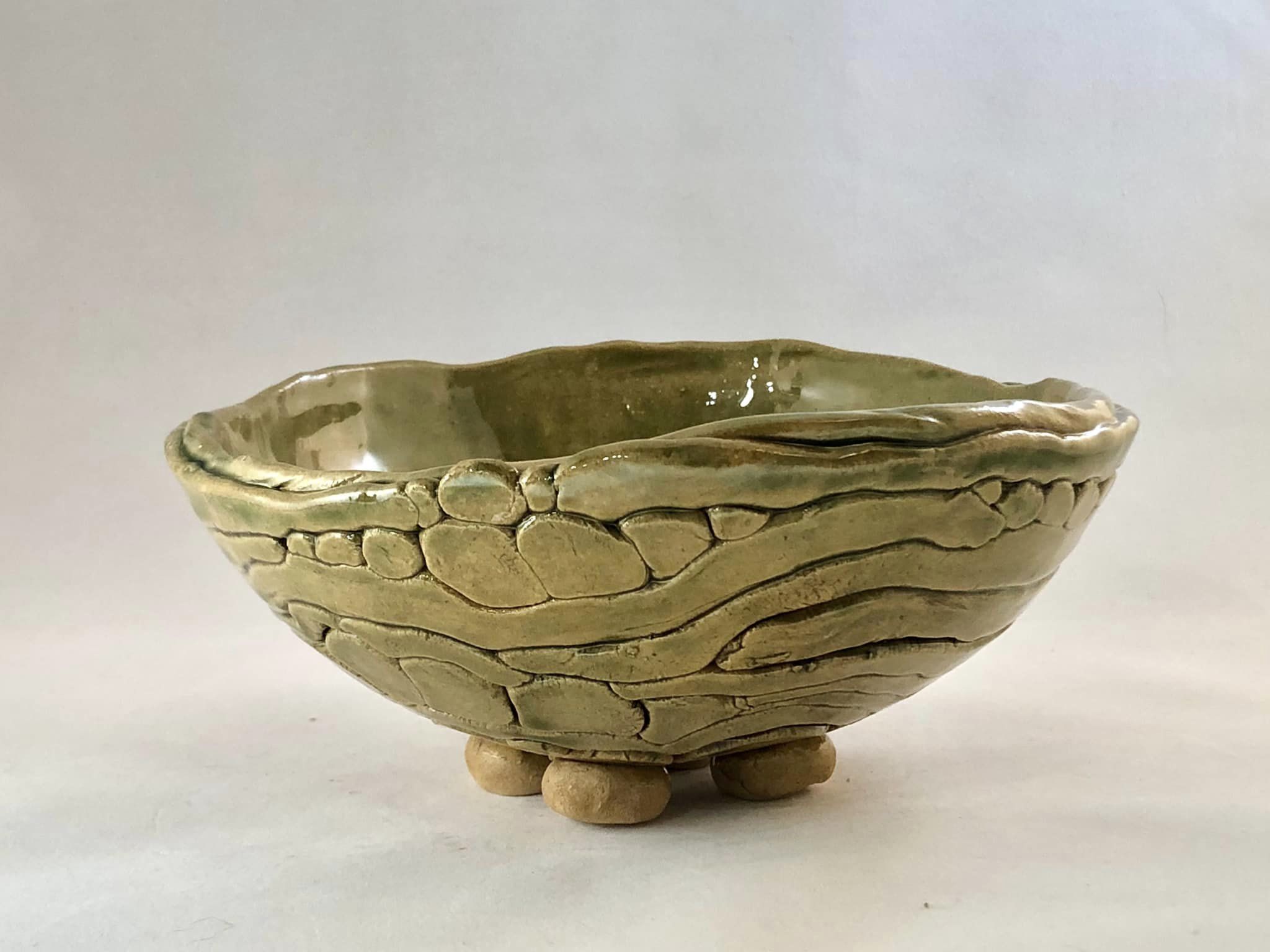 Bowl — Handmade Stoneware — 4 Ball Feet