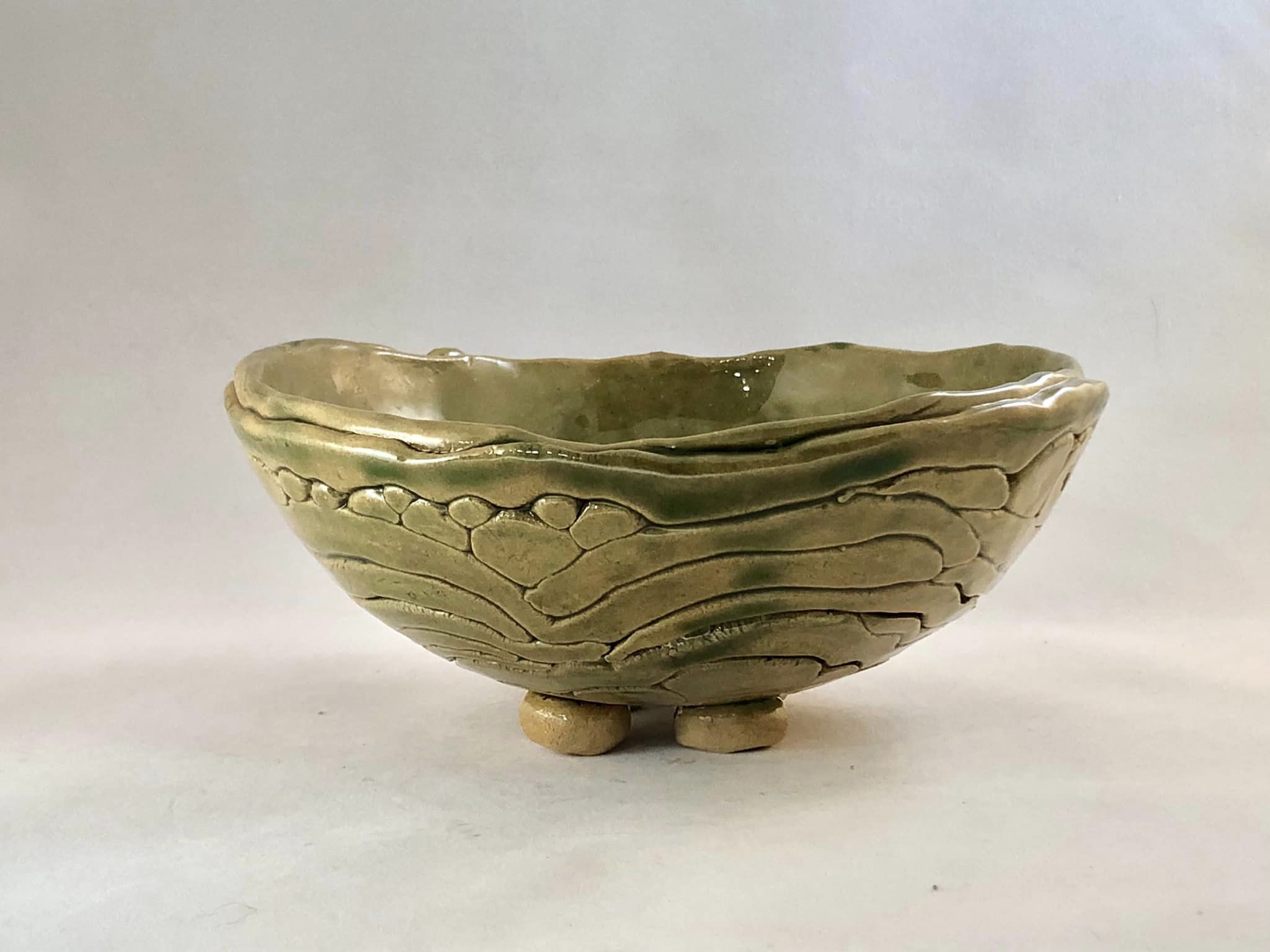 Bowl — Handmade Stoneware — 4 Ball Feet
