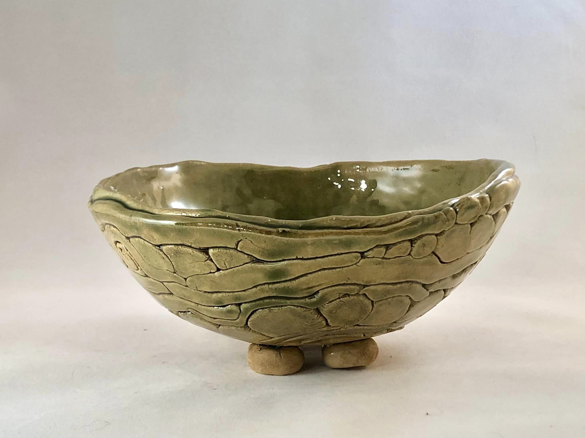 Bowl — Handmade Stoneware — 4 Ball Feet