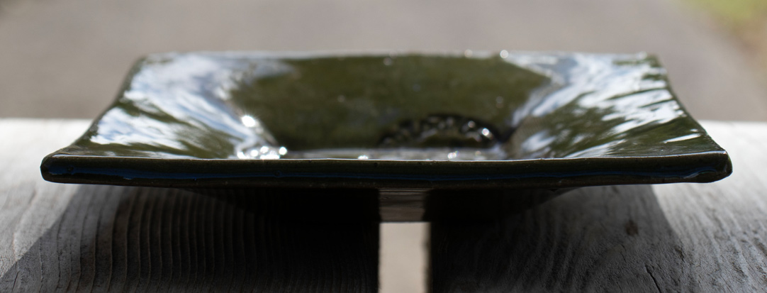 Handbuilt Stoneware Trinket Dish, Butterfly Pattern